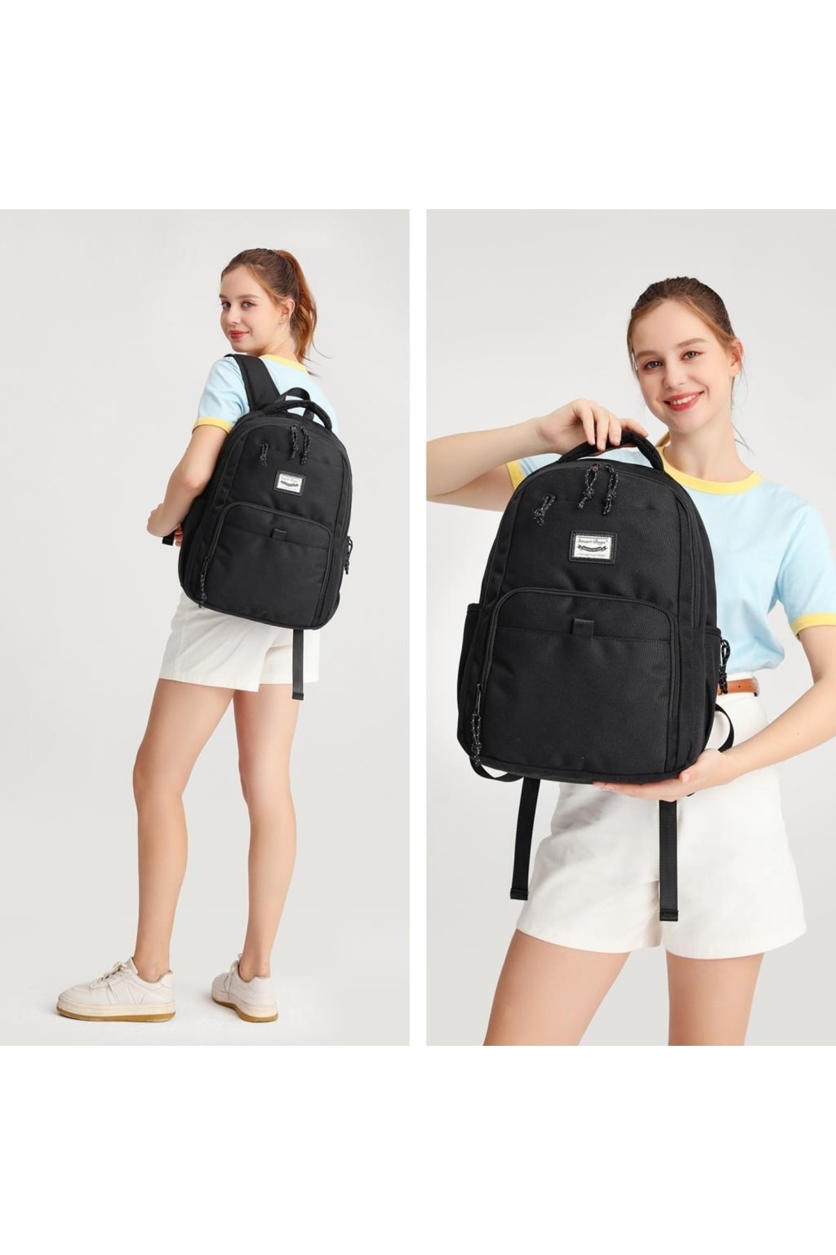 Bagacar Smart Bag 3159 Okul ve Günlük Laptop Bölmeli Sırt Çantasız Koyu Gri