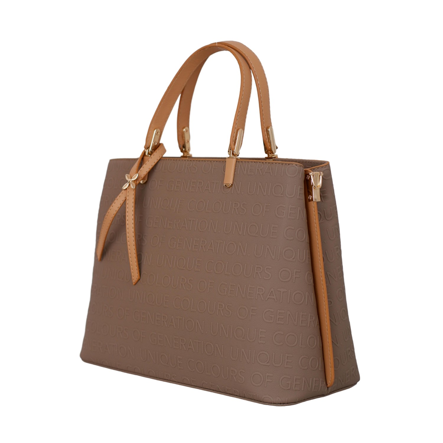 Bagacar M814 Vizon Camel Suni Deri Bayan Çapraz El ve Omuz Çantası