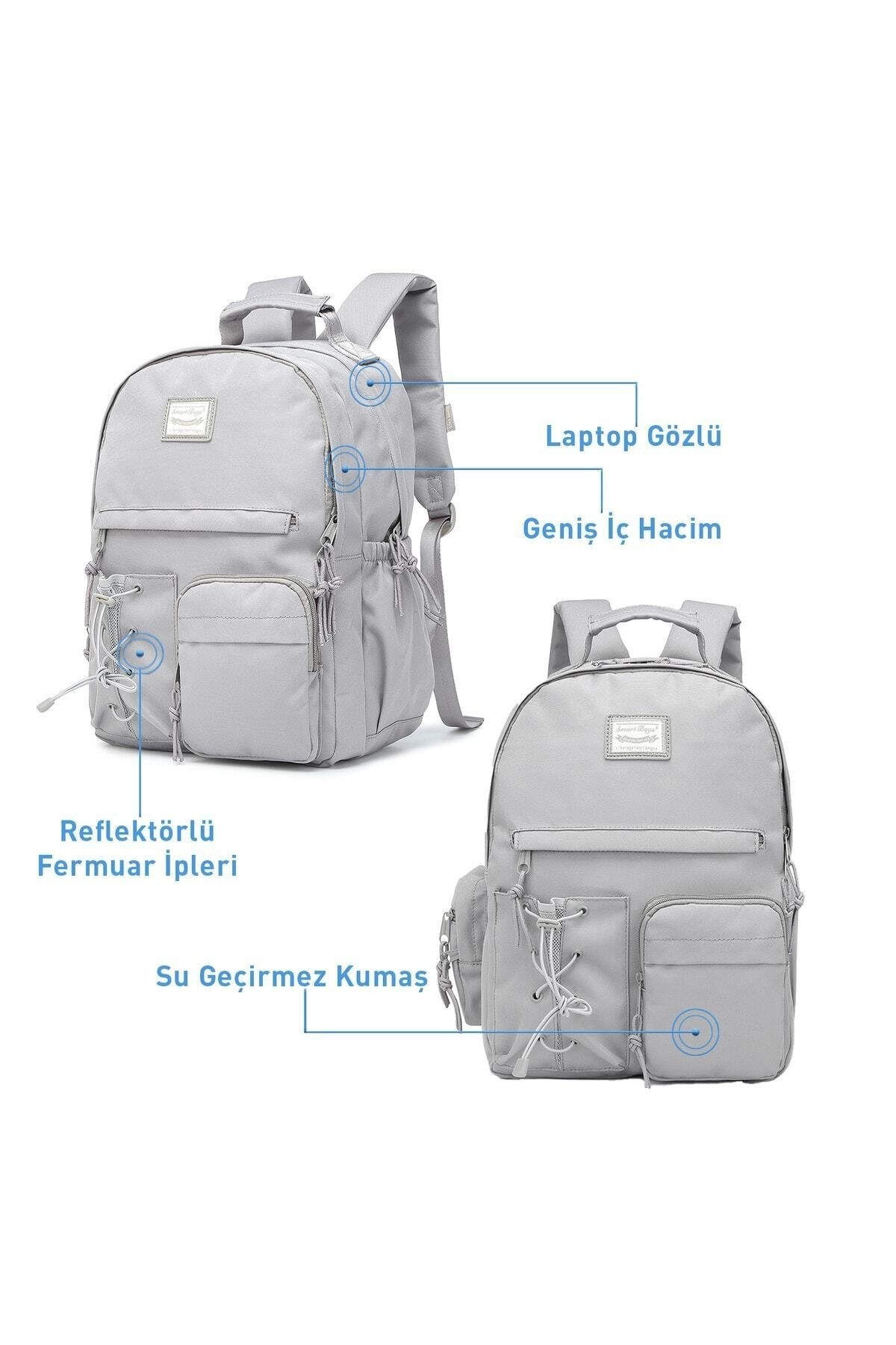 Bagacar Smart Bag 3205 Okul ve Günlük Laptop Bölmeli Sırt Çantası Hardal
