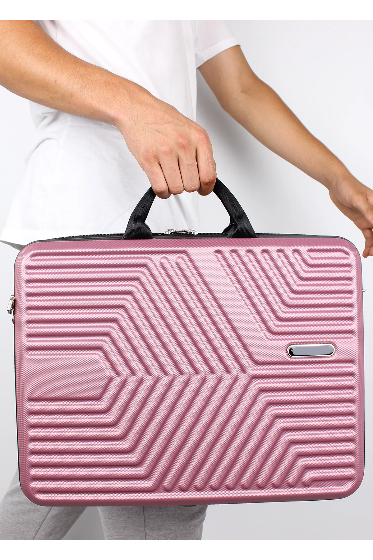 Bagacar Abs Kırılmaz Pembe Laptop ve Seyahat Çantası