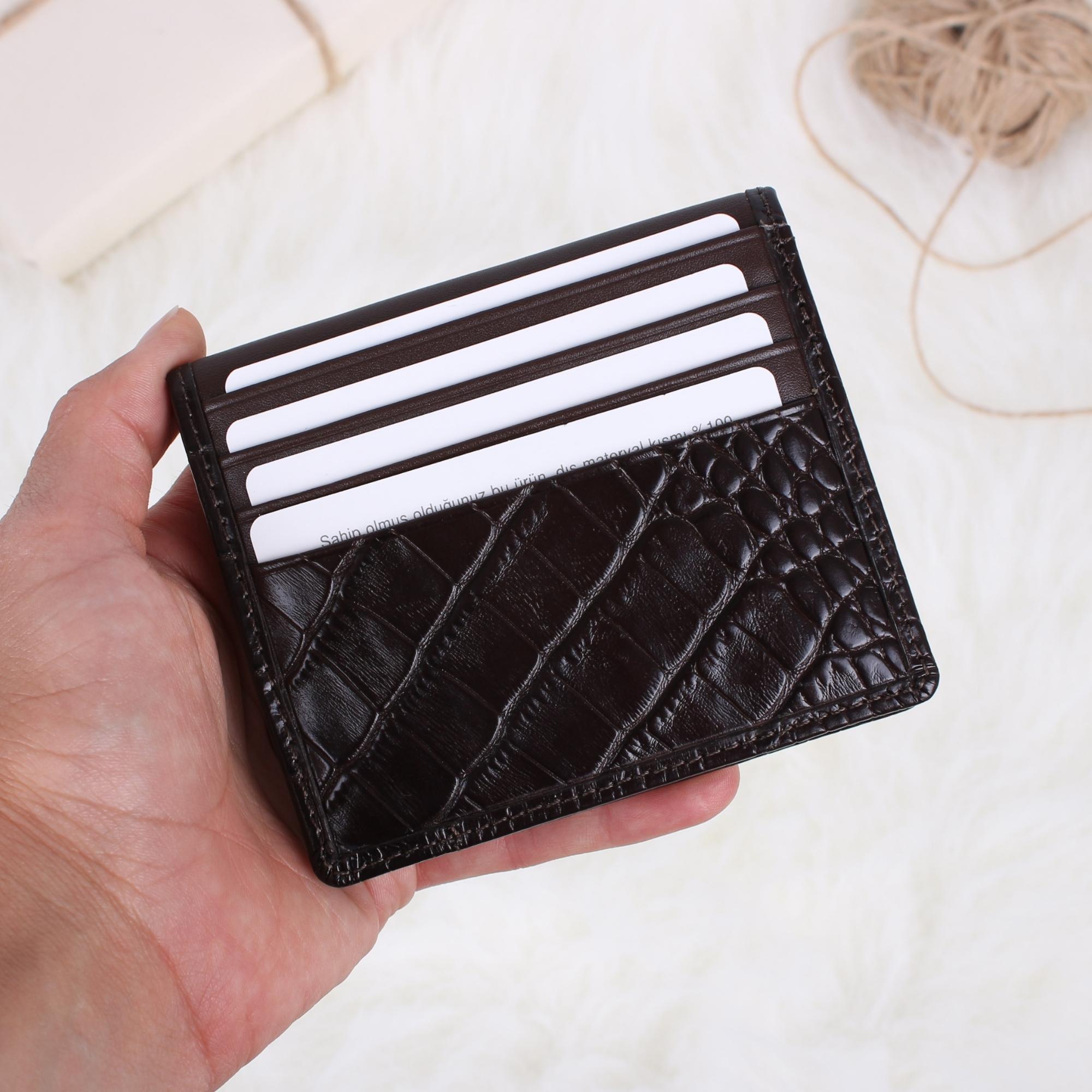 Legend Leather 762 Iguana Kahve Erkek Hakiki Deri Para Bölmeli Kartlık