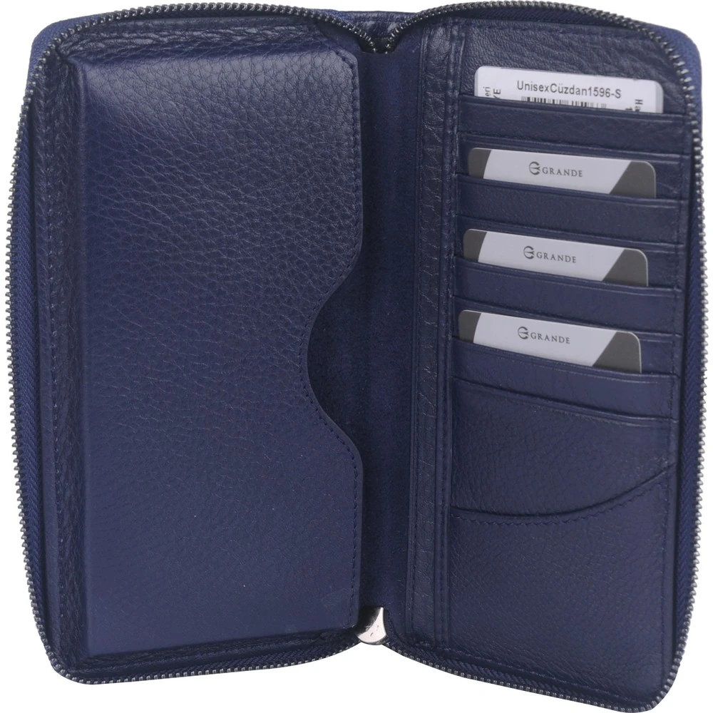 Grande Deri Kadın Cüzdan Lacivert 1596