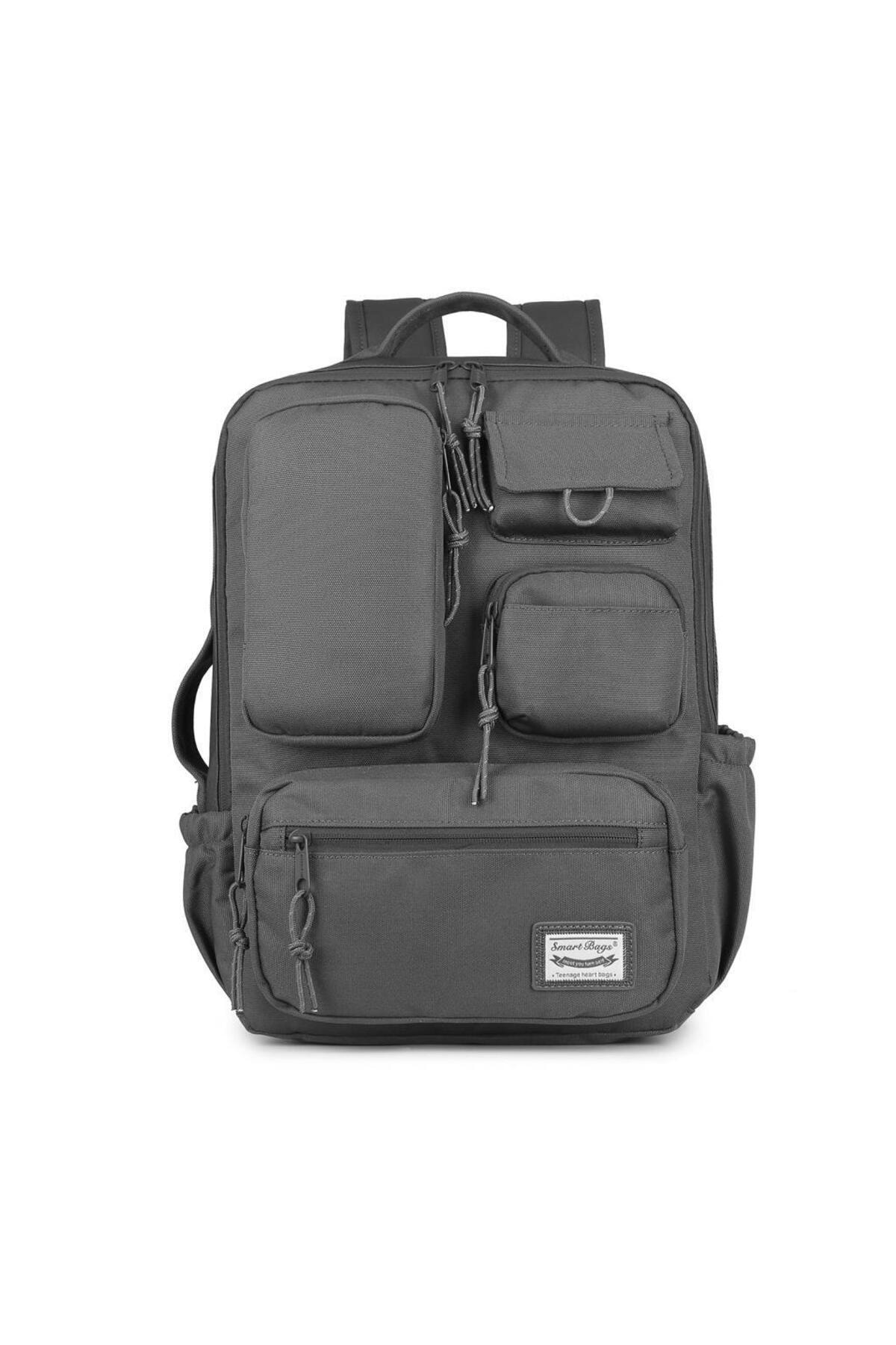 Bagacar Smart Bag 3210 Okul ve Günlük Laptop Bölmeli Sırt Çantası Koyu Gri