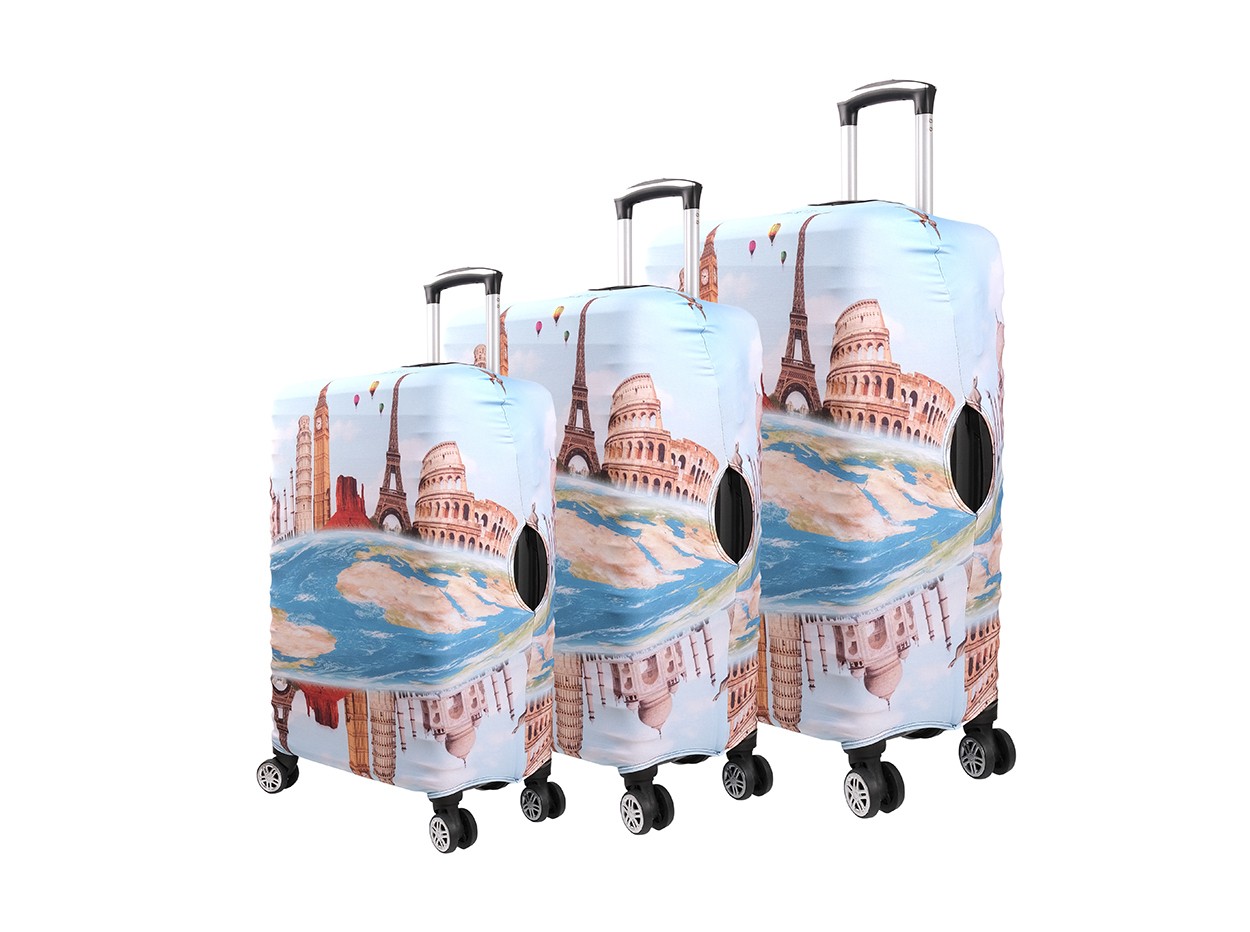 Bagacar Kule 3lü Set Valiz Kılıfı, 3 lü Valiz Kemeri, 3lü Valiz Etiketi