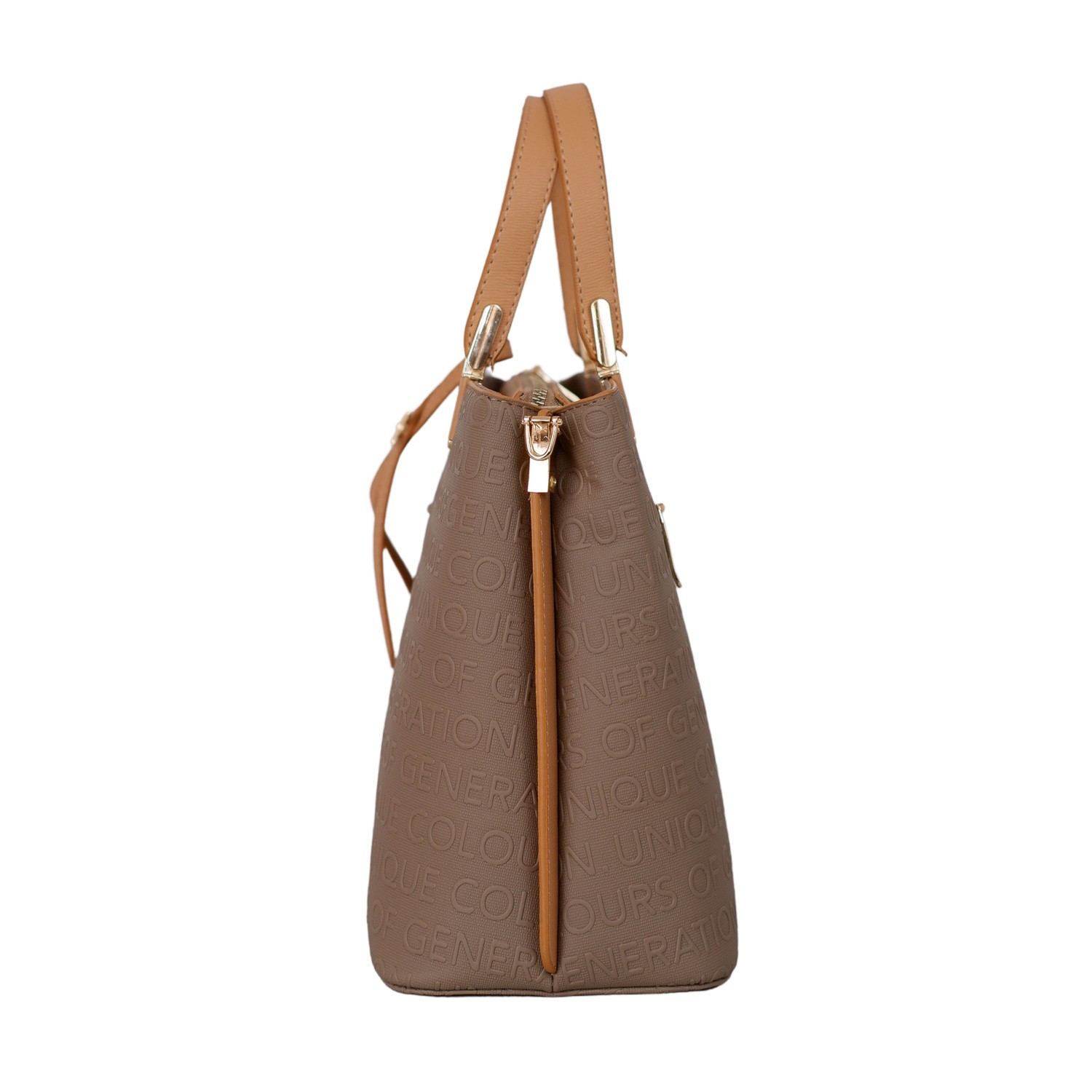 Bagacar M814 Vizon Camel Suni Deri Bayan Çapraz El ve Omuz Çantası