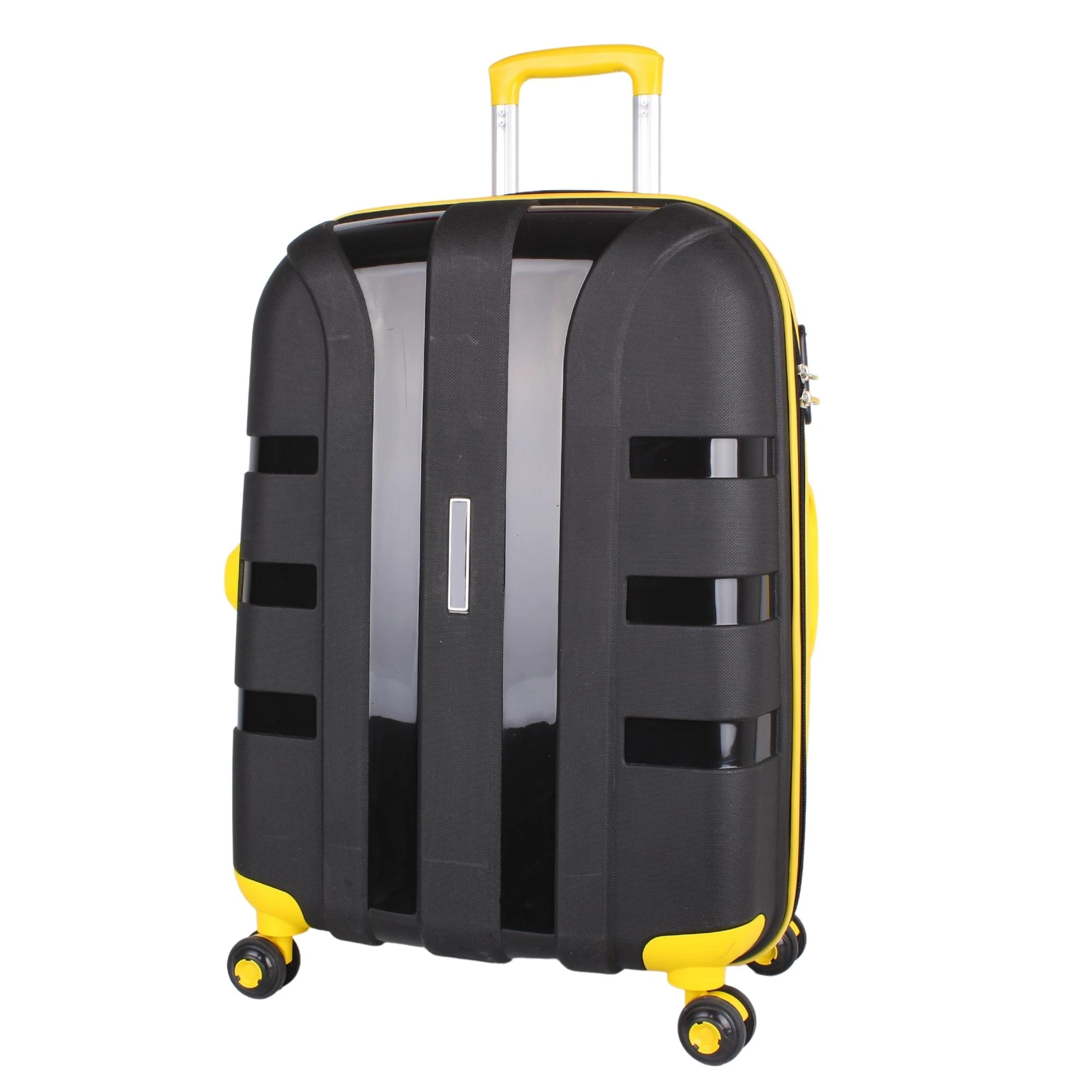 Bagacar IV Sert Silikon Kırılmaz Orta Boy Valiz Siyah Sarı