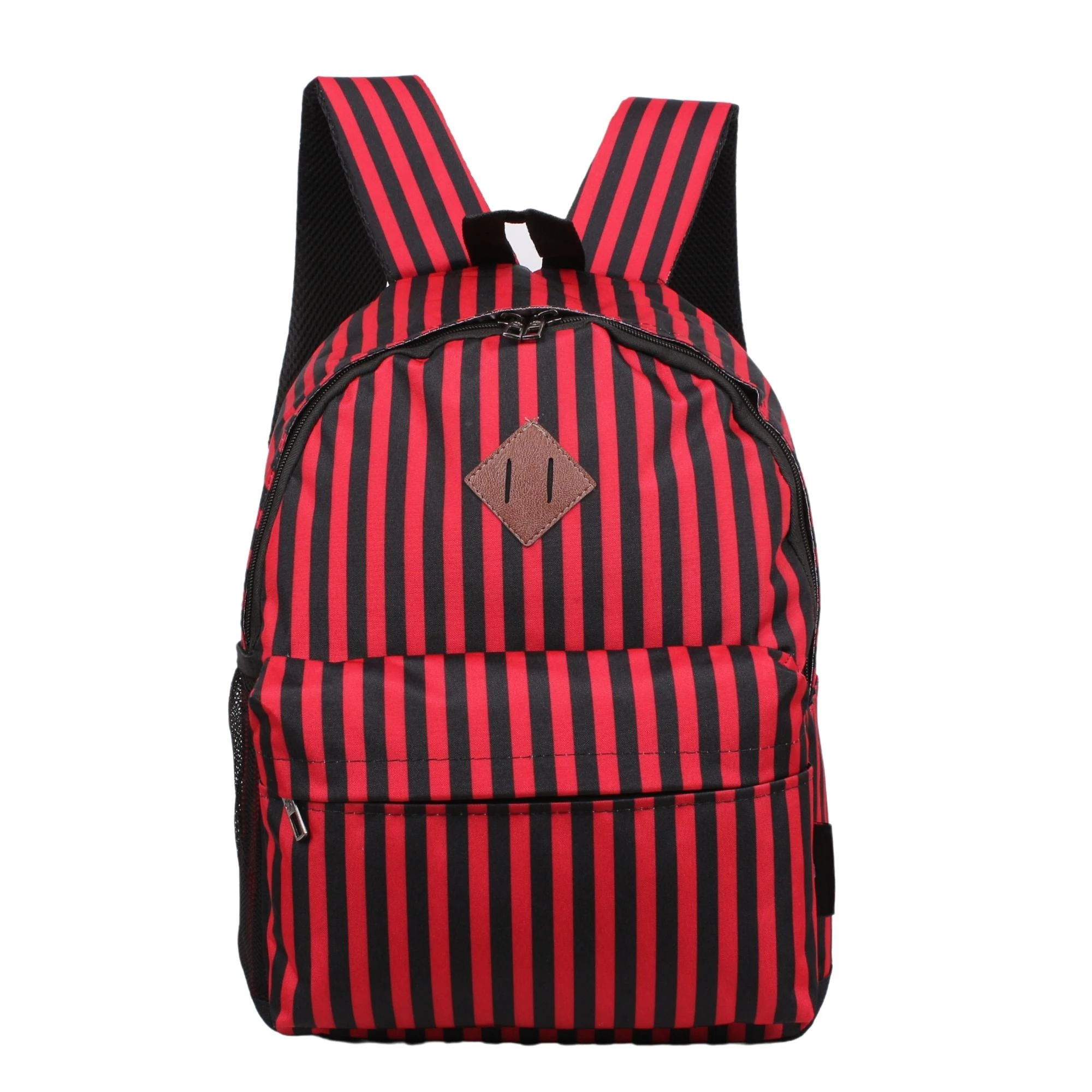 Bagacar 130 Kırmızı Siyah Çizgili Günlük Okul Sırt Çantası