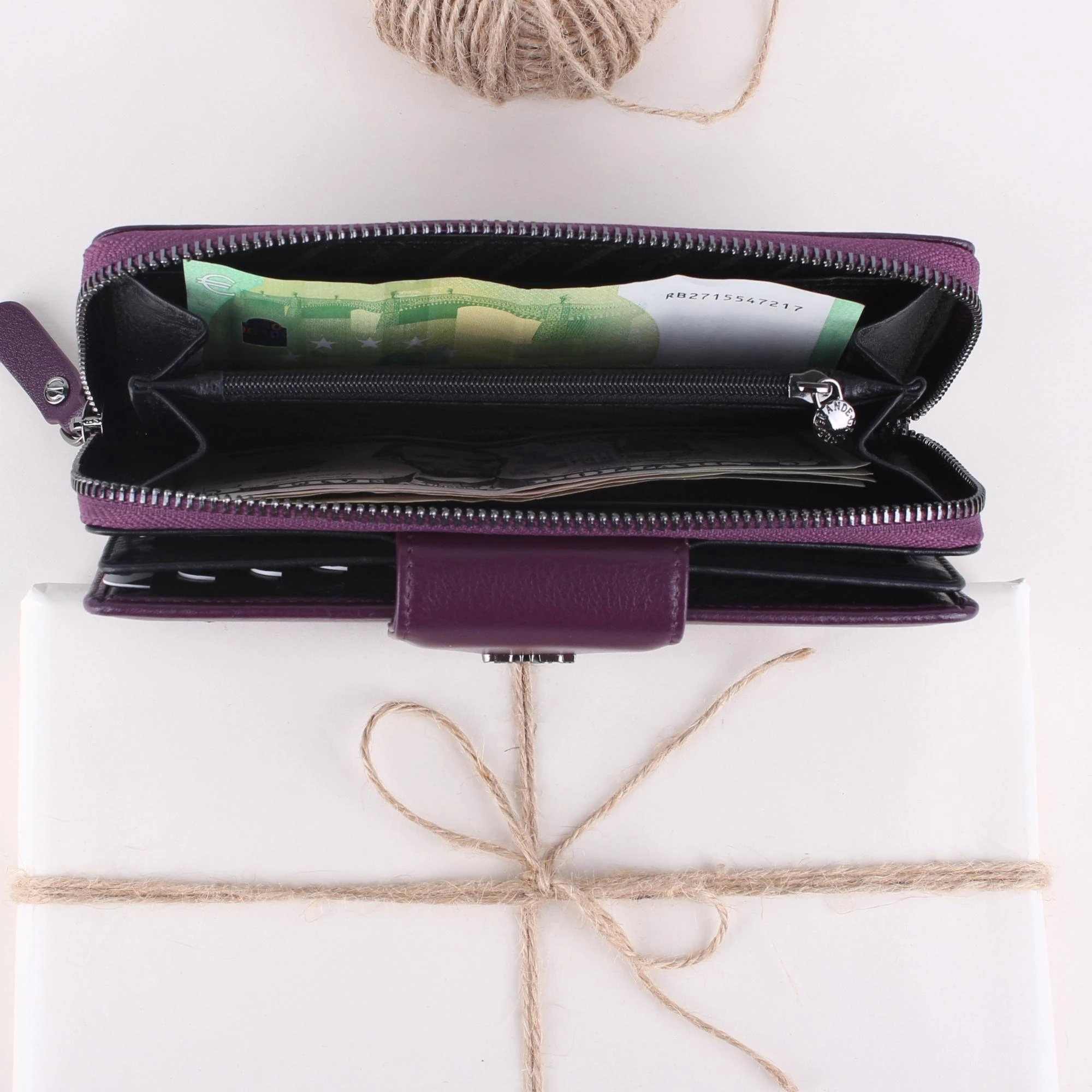 Legend Leather 2714 Bayan Hakiki Deri Cüzdan Mürdüm