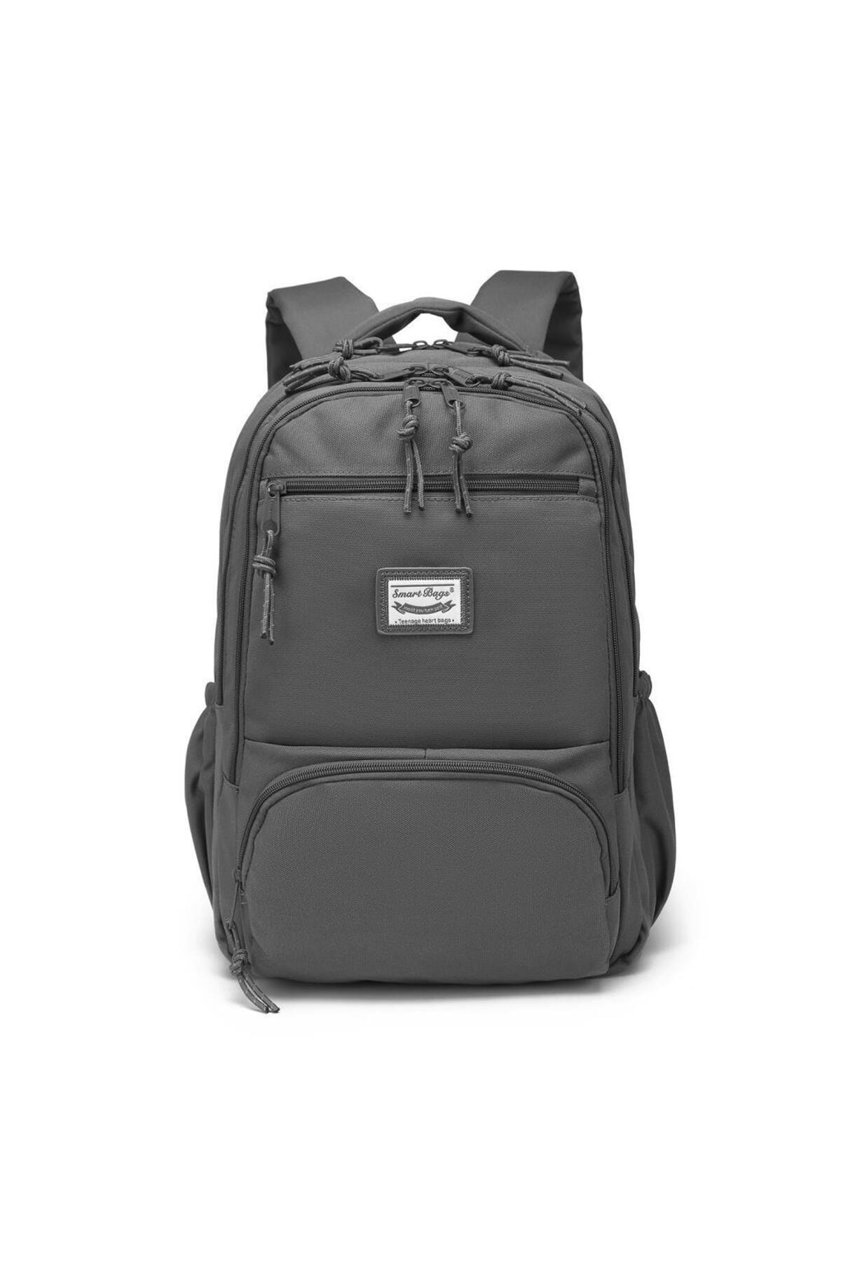 Bagacar Smart Bag 3196 Okul ve Günlük Laptop Bölmeli Sırt Çantası Koyu Gri