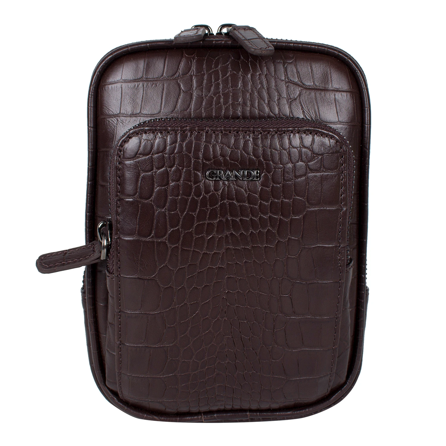 Grande 4255 Unisex Hakiki Deri Postacı Bodybag Çantası K. Kahve