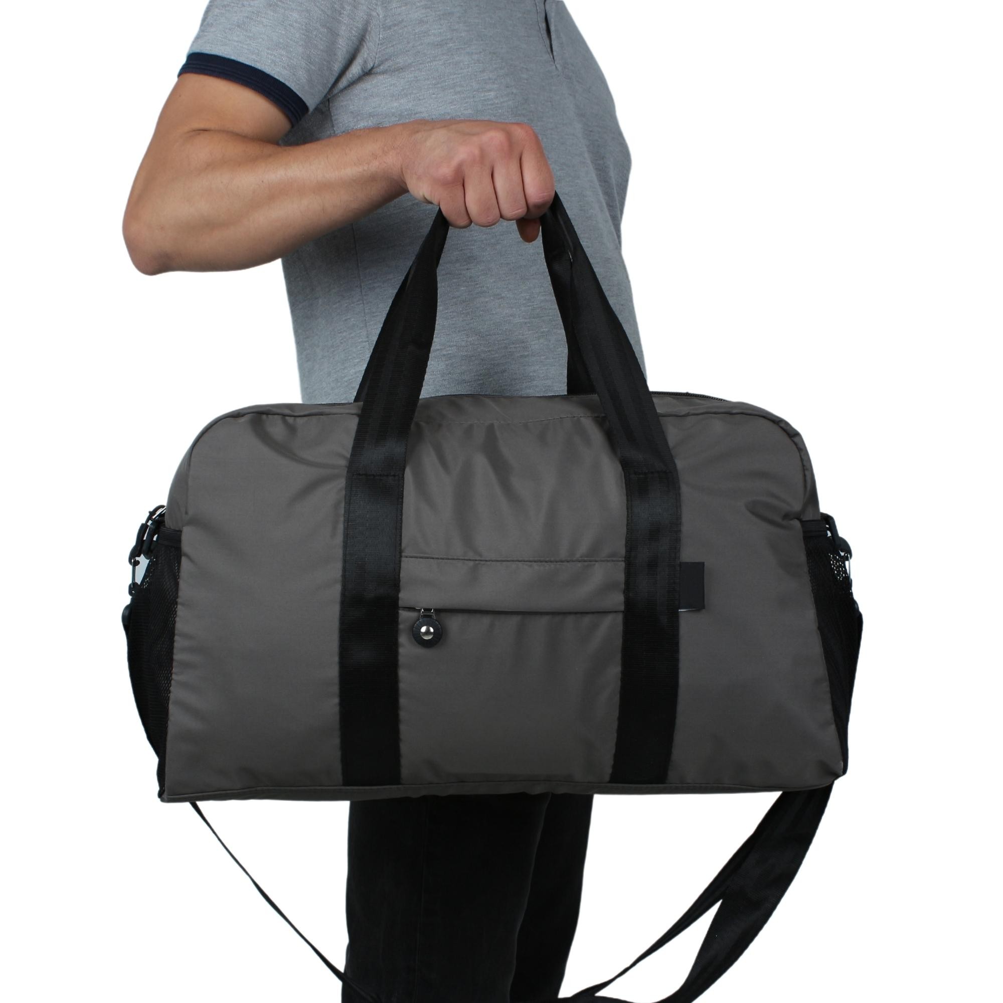Bagacar 30x50x16 Cm Gri Paraşut Kumaş Plaj Spor ve Seyahat Çantası