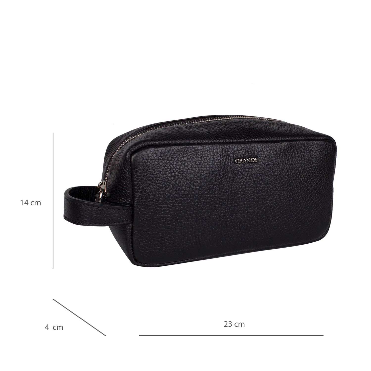 Grande 4281 Hakiki Deri Unisex El Portföy Çantası Siyah