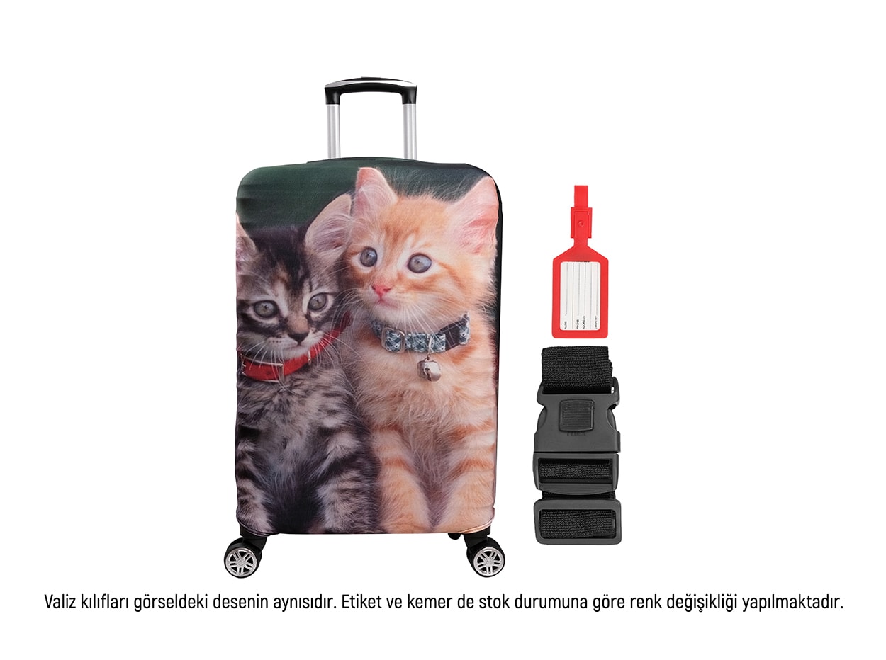 Bagacar Kediler Valiz Kılıfı, Valiz Kemeri, Valiz Etiketi