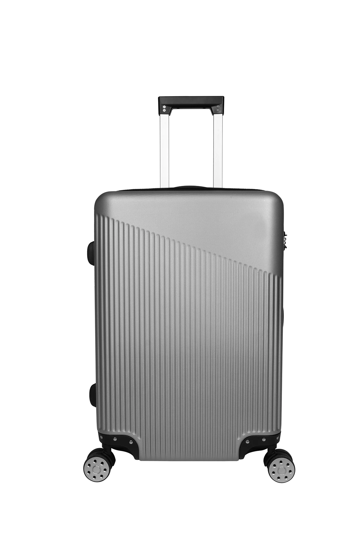 Bagacar Abs Özel Üretim Bardak, Şişe Koymalı Orta Boy Valiz Gri+ETİKET HEDİYELİ!