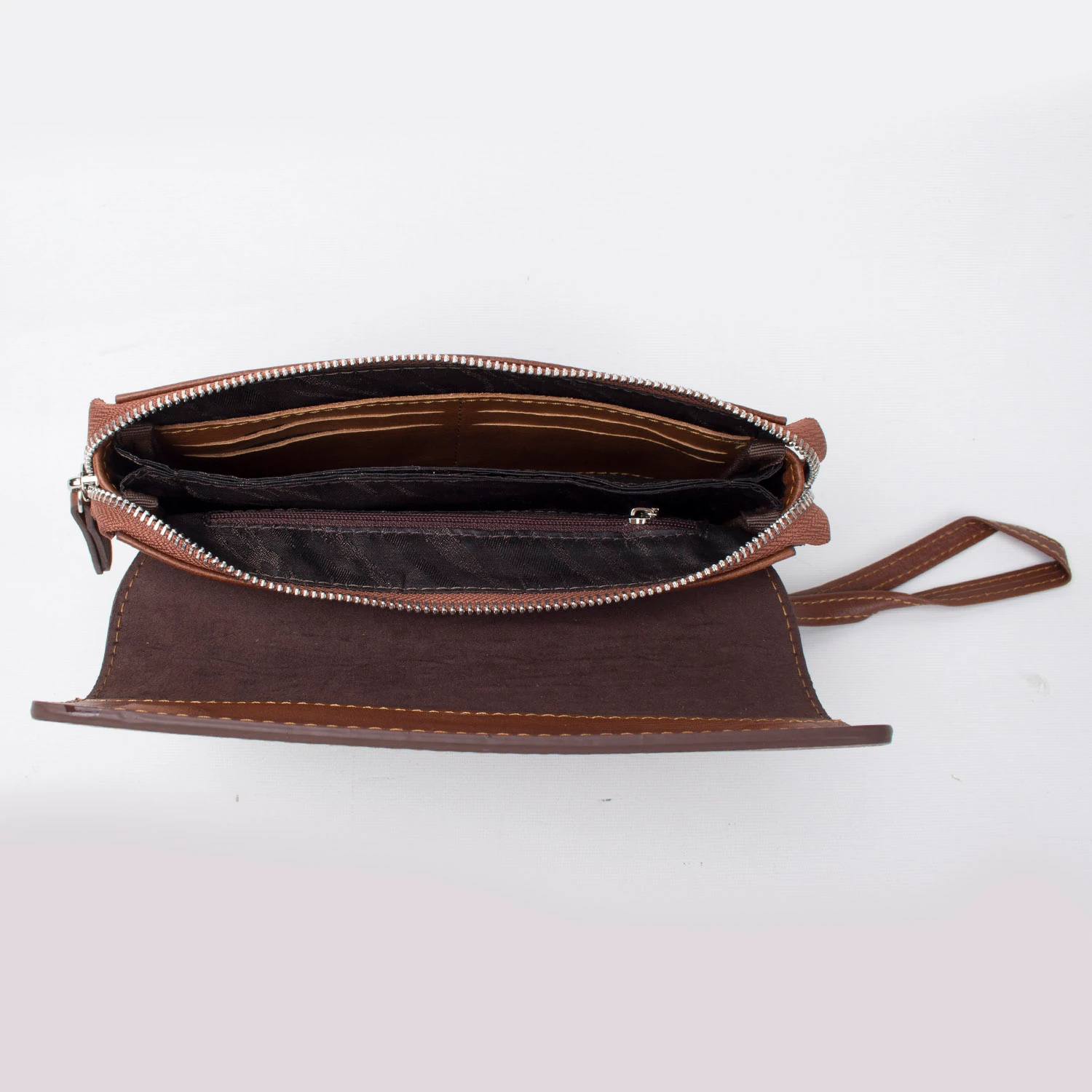 Grande 4280 Hakiki Deri Unisex El Portföy Çantası Kahve