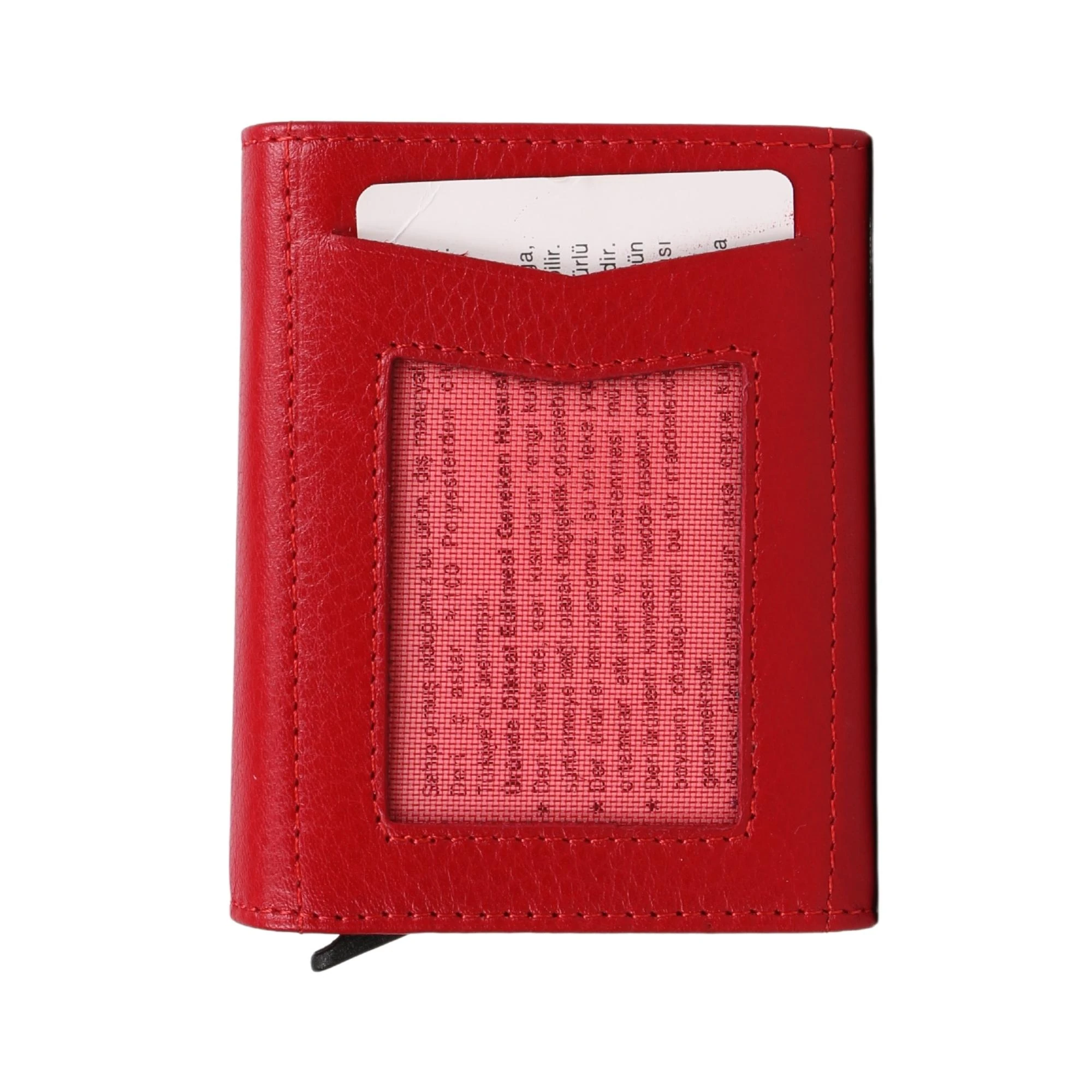Legend Leather Erkek Kırmızı Hakiki Deri Mekanizmalı Cüzdan/Kartlık