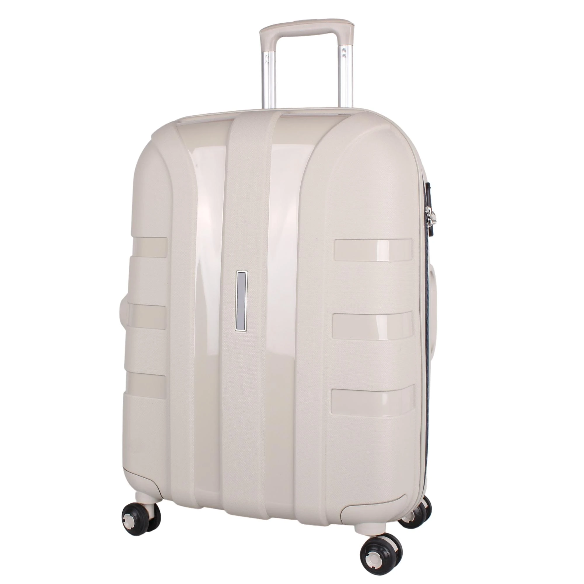 Bagacar IV Sert Silikon Kırılmaz Büyük Boy Valiz Bej