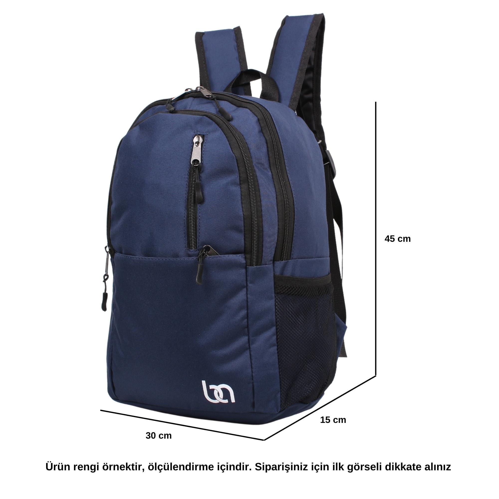 Bagacar Mnt Cepli Gri Unisex Okul ve Günlük Sırt Çantası