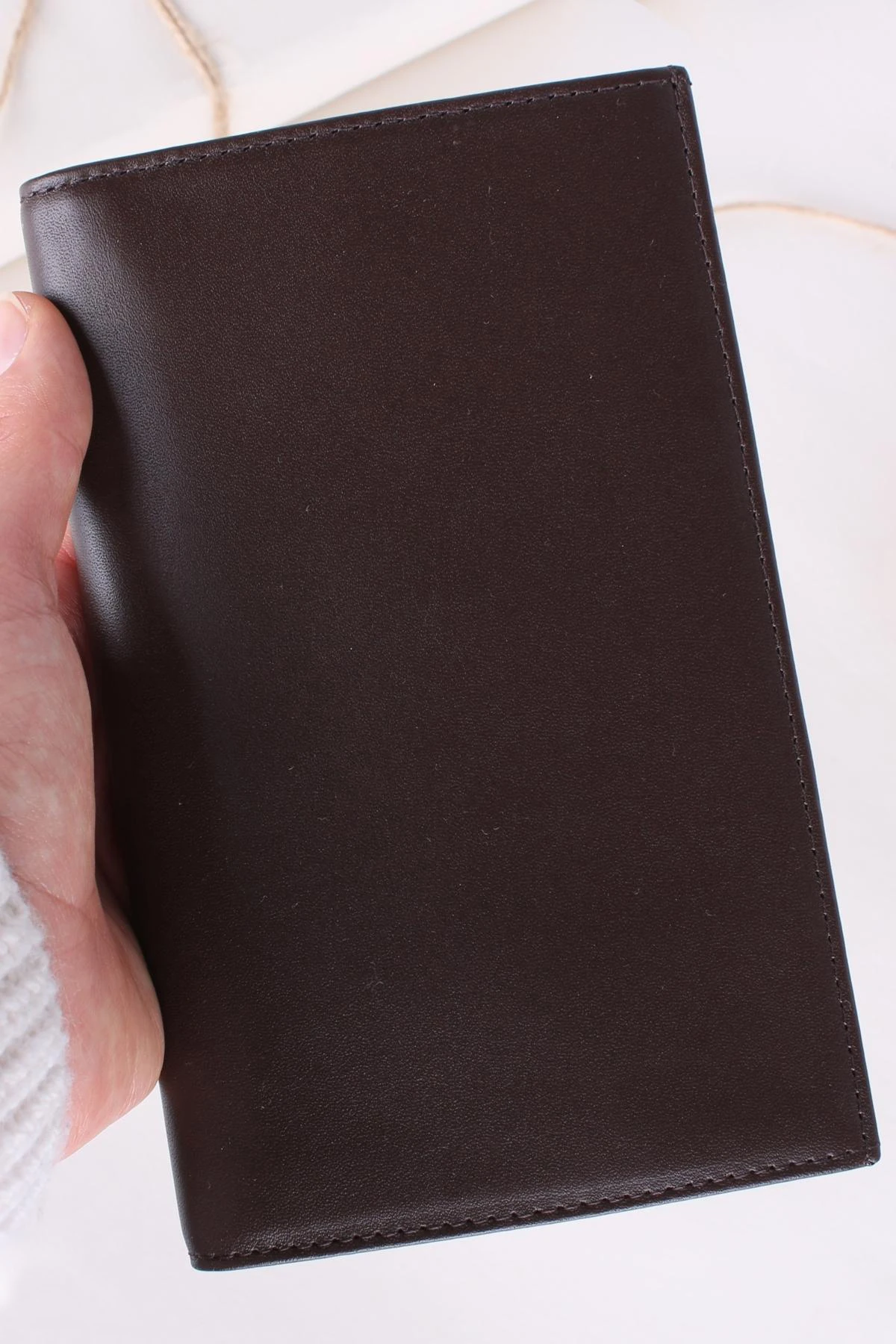 Legend Leather Düz Kahve 1546 Unisex Hakiki Çek Bölmeli Deri Cüzdan