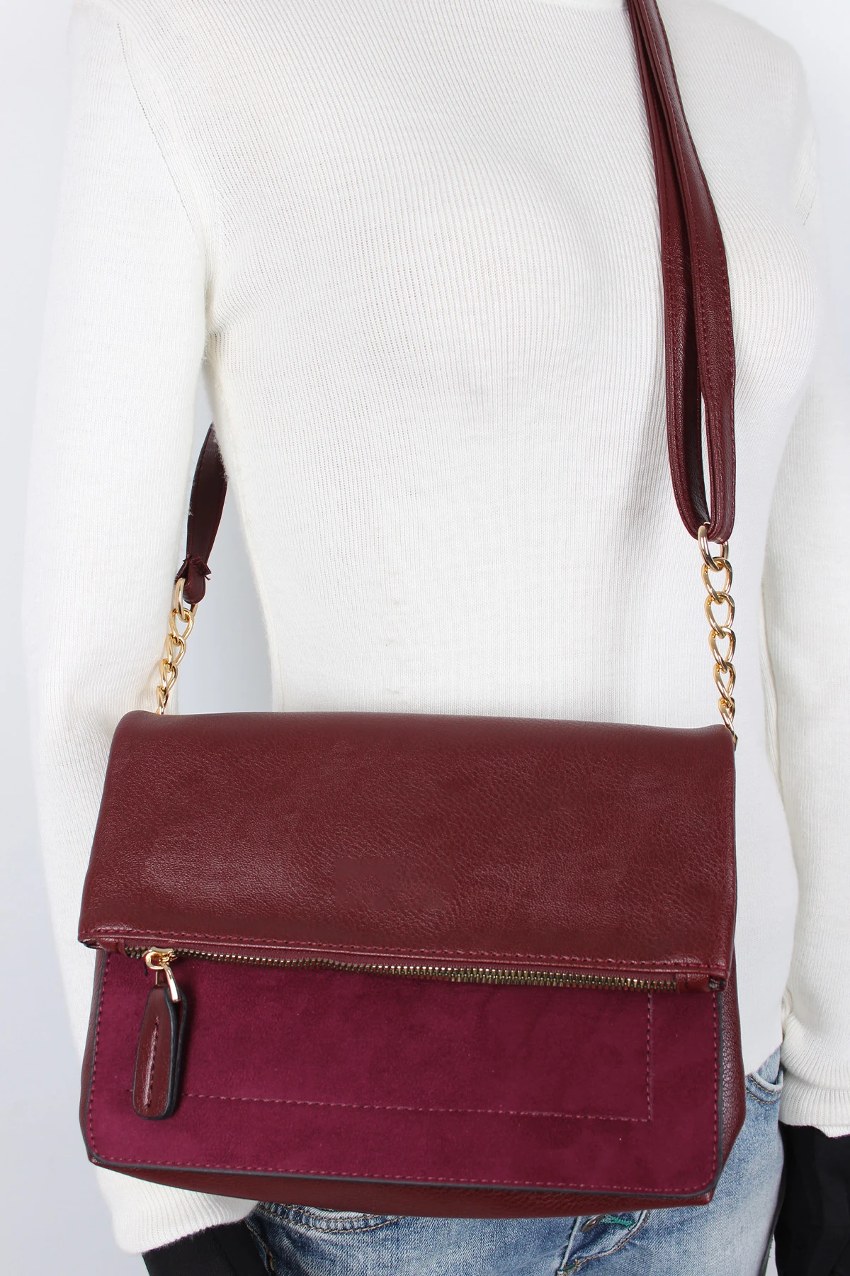 Bagacar 1349 Bordo Bayan Paraşut Çapraz Omuz Çantası