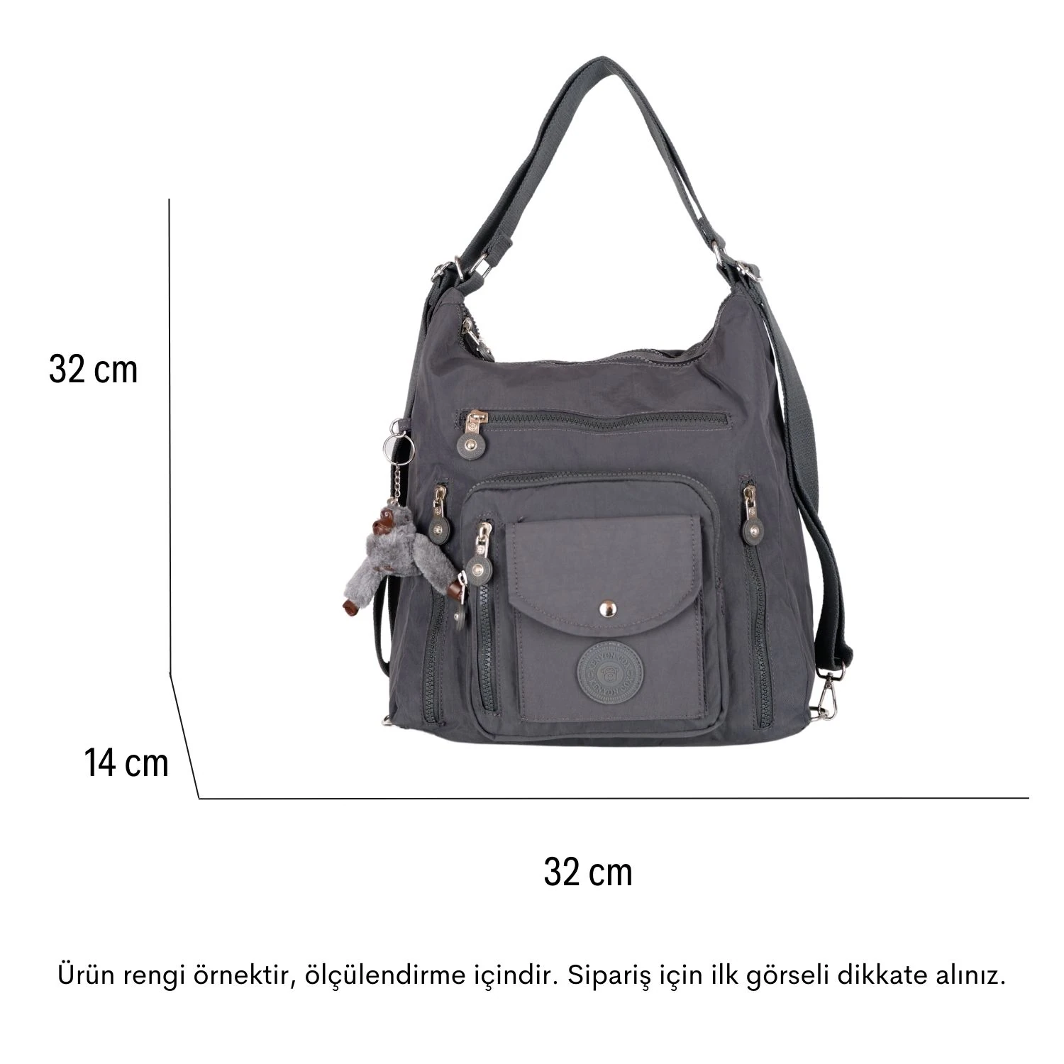 Kenyon Cox B219 Klinkır Kumaş Hafif Sırt Çantası ve Kol Çantası Nar Çiçeği