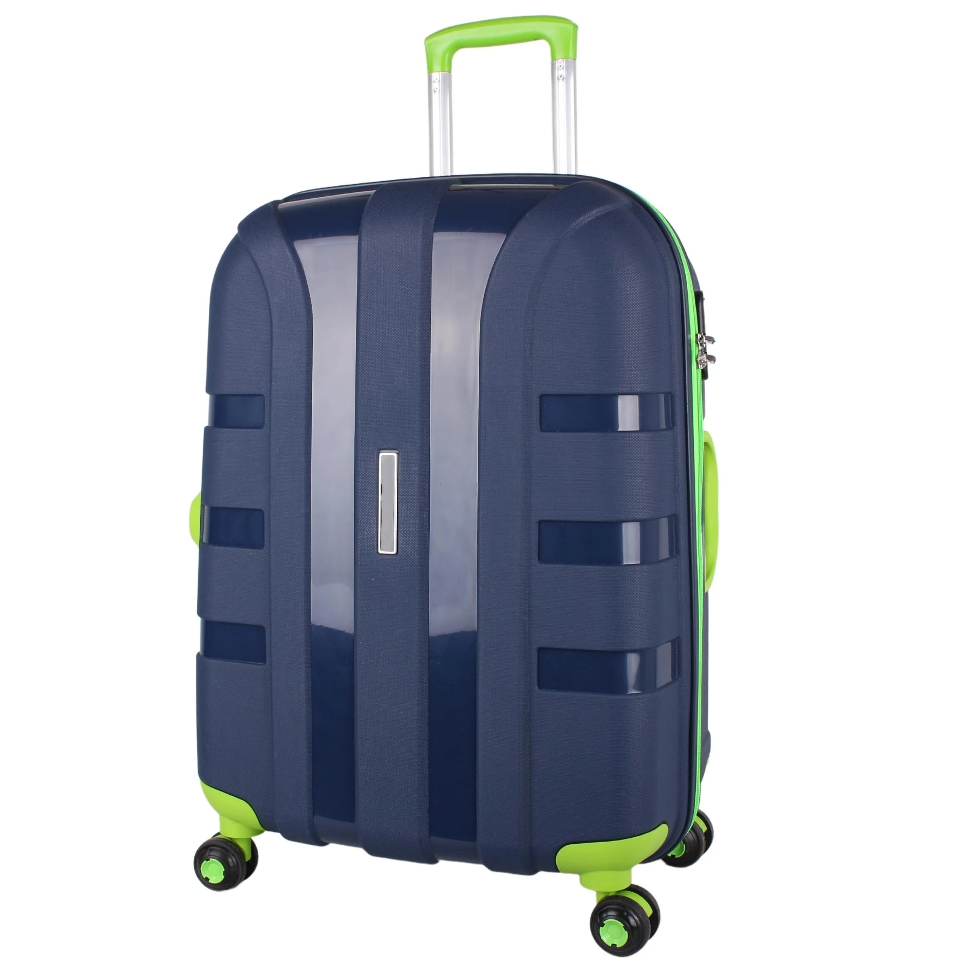 Bagacar IV Sert Silikon Kırılmaz Orta Boy Valiz Lacivert Yeşil
