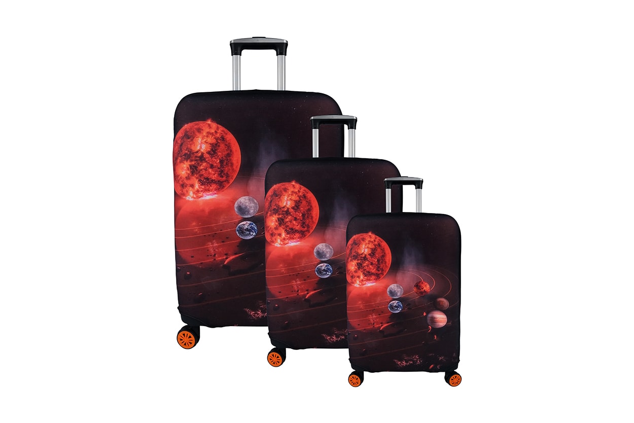 Bagacar Gezegen 3lü Set Valiz Kılıfı, 3 lü Valiz Kemeri, 3lü Valiz Etiketi