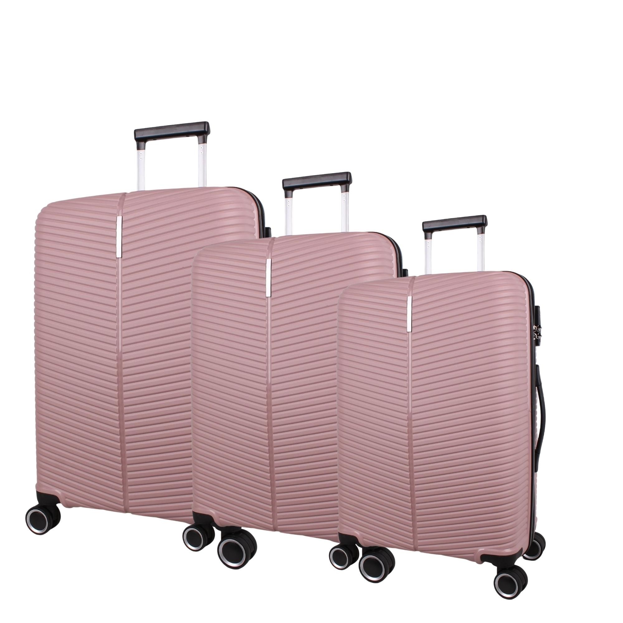 Bagacar Ultra Light Kırılmaz Silikon 3 Lü Valiz Seti Pudra
