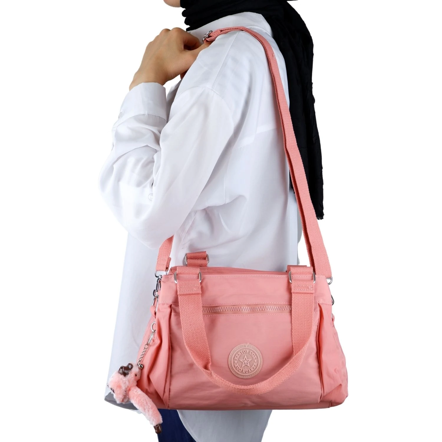 Kenyon C1112  Klinkır Kumaş Bayan Çapraz El Omuz Çantası Pudra