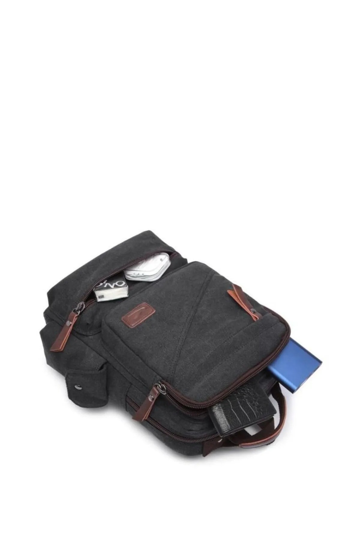 Cactive Kanvas Siyah Kumaş Unisex Sırt Çantası Ctv1261