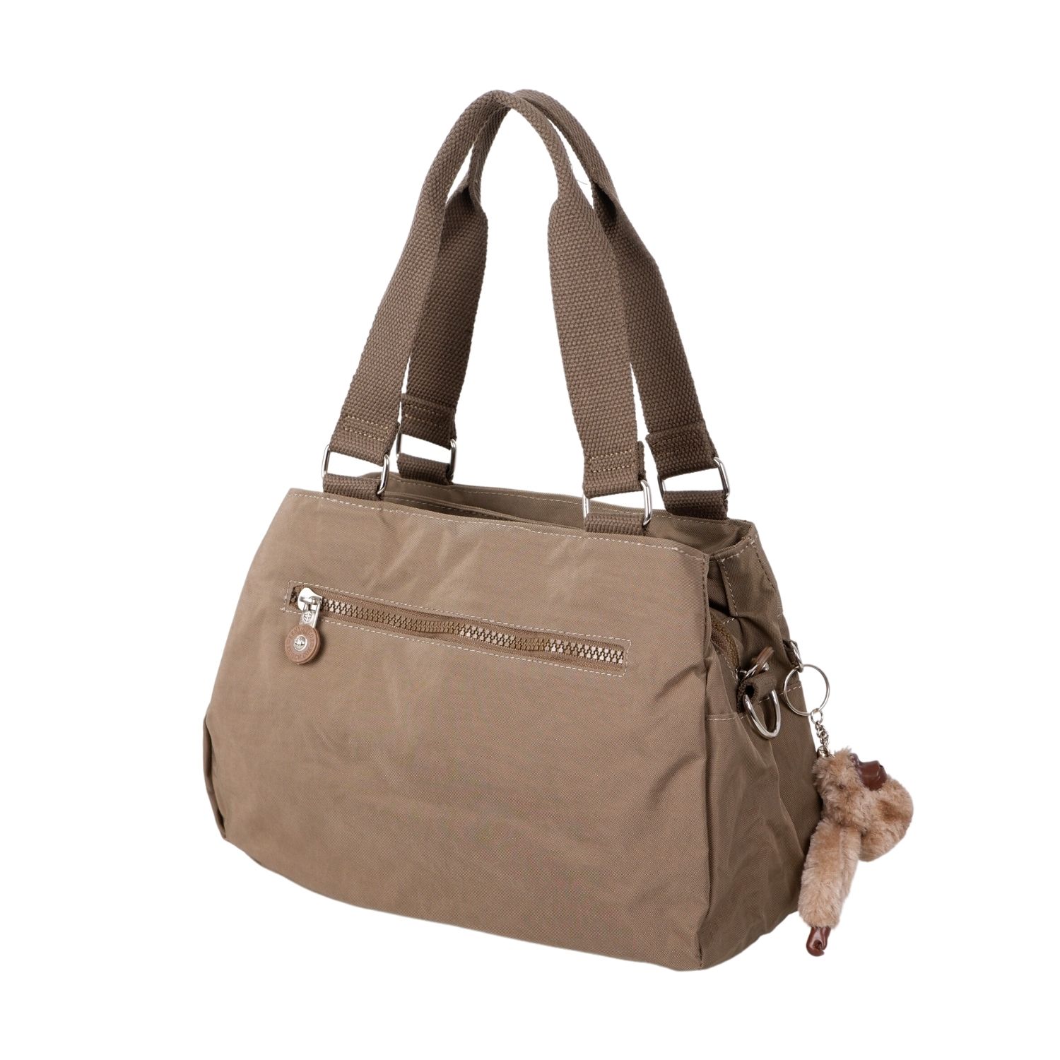 Kenyon C1112  Klinkır Kumaş Bayan Çapraz El Omuz Çantası Kahve