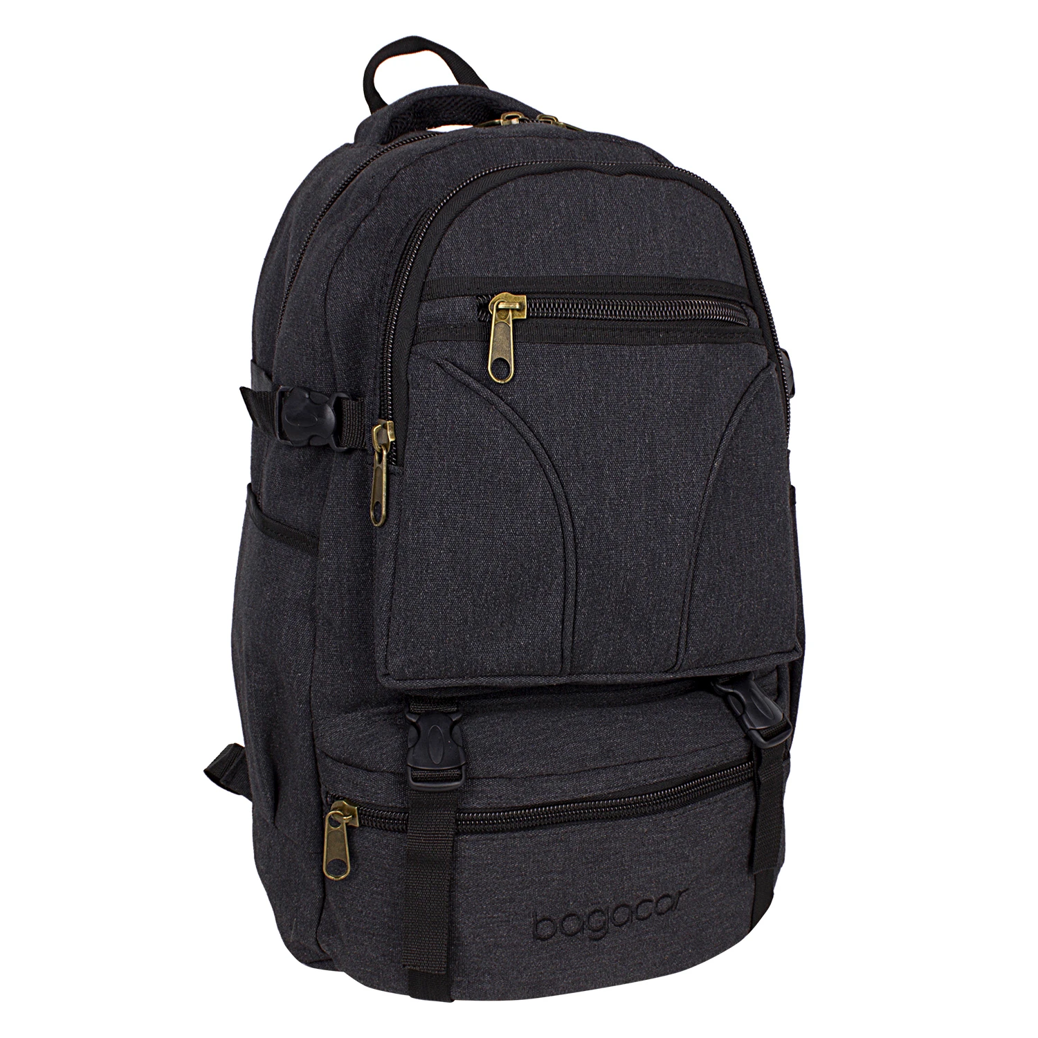 Bagacar Dağcı ve Trekking Kanvas Kumaş Sırt Çantası Siyah