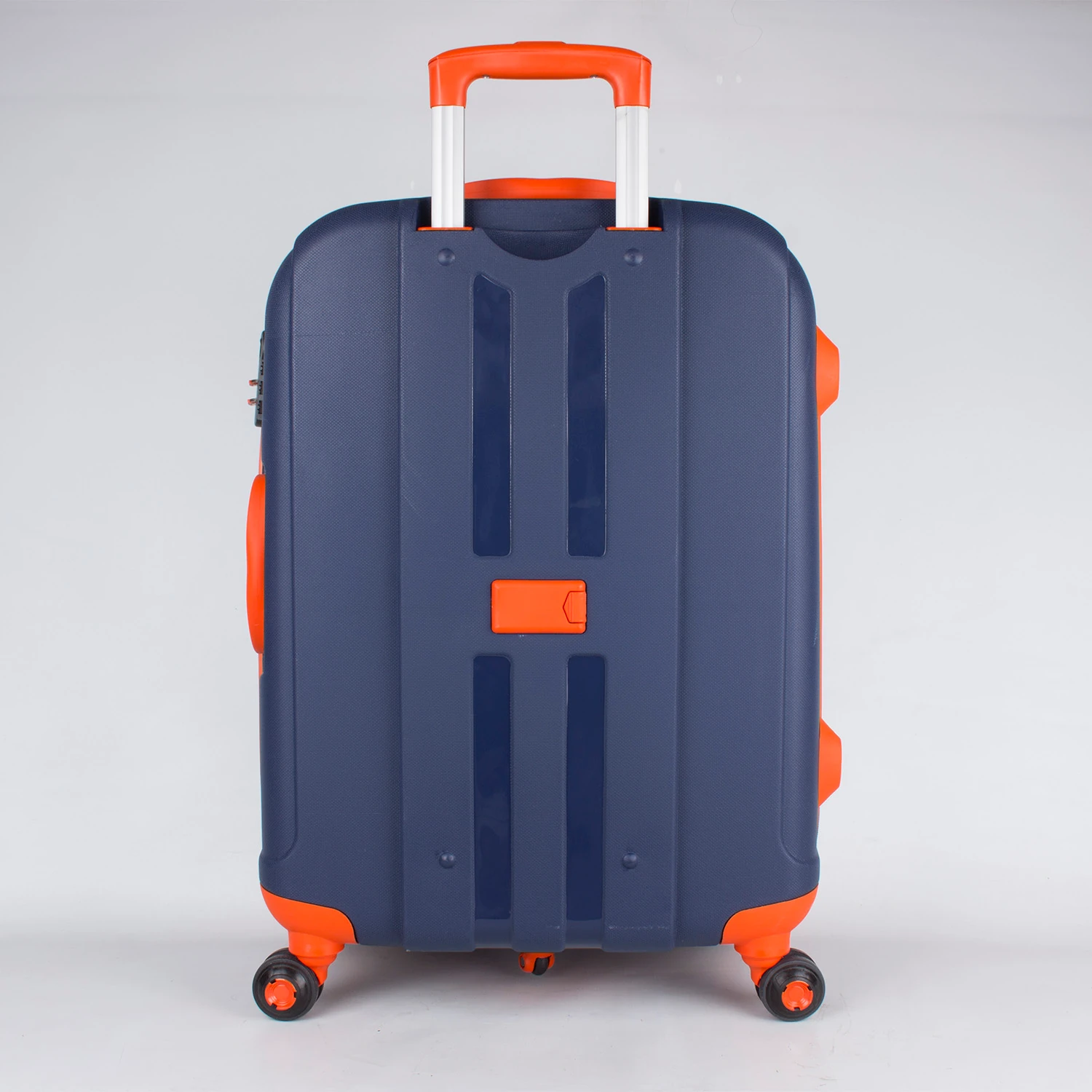 Bagacar Shell Silikon Kırılmaz Valiz Seti Lacivert Turuncu