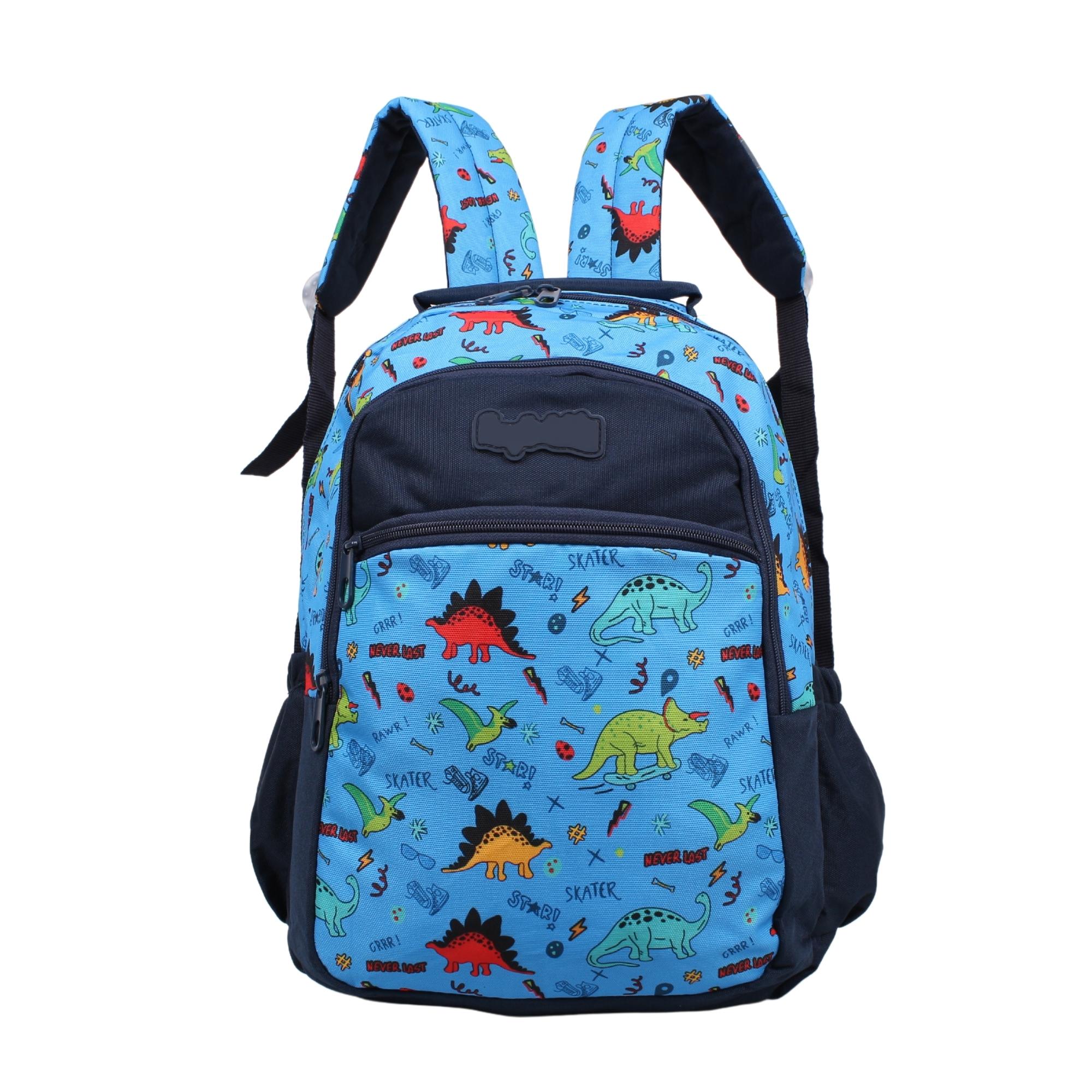 Bagacar Kids Erkek Mavi Dinazor Model Kalemlikli Beslenmeli Set Sırt Çantası