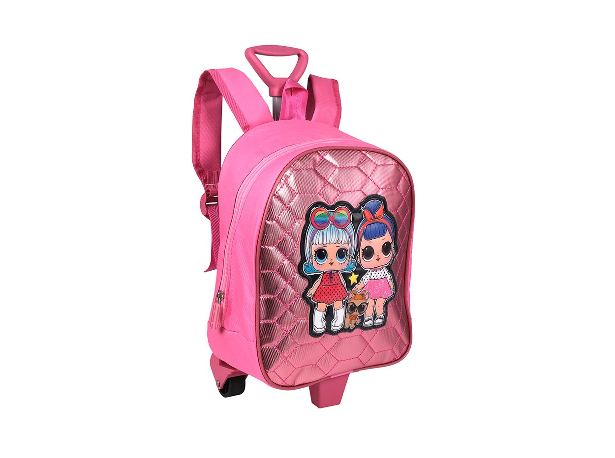 Bagacar Lol ve Kedi Pembe Tekerlekli Çocuk Sırt Çantası