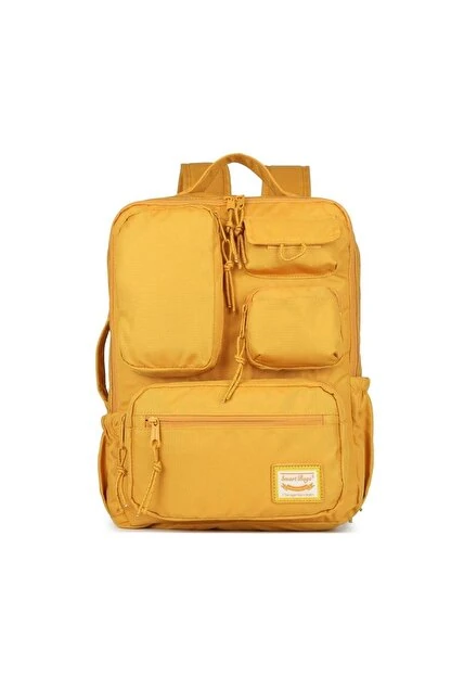 Bagacar Smart Bag 3210 Okul ve Günlük Laptop Bölmeli Sırt Çantası Hardal