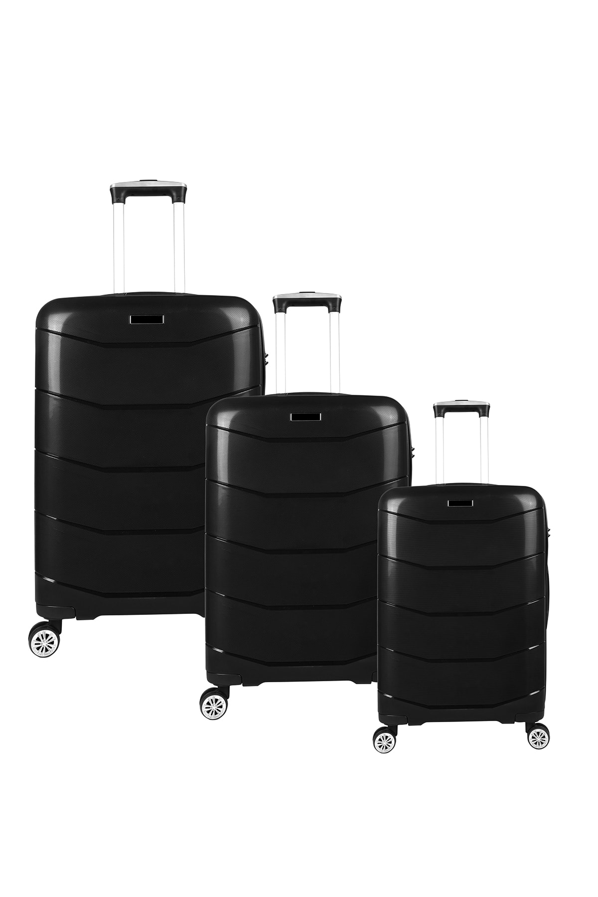 Bagacar Ultra Hafif Kırılmaz Silikon 3lü Set Valiz Siyah+ETİKET HEDİYELİ!
