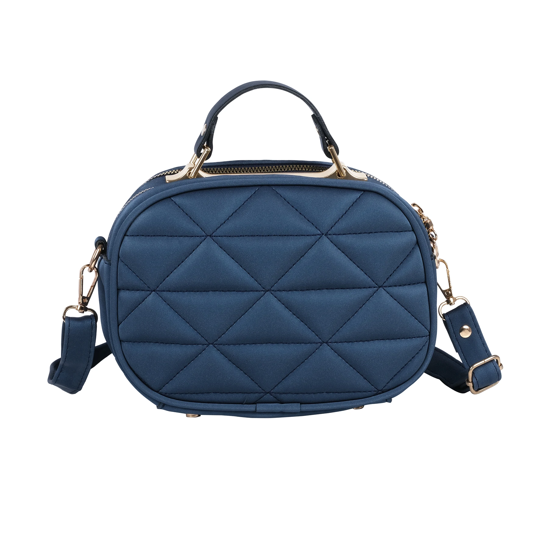 Bagacar Kapitone Şık Bayan Çapraz El ve Omuz Çantası Lacivert