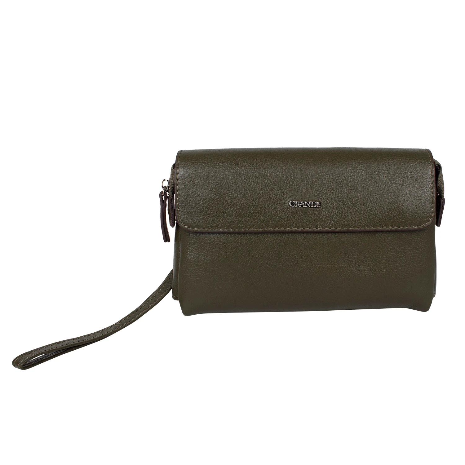 Grande 4280 Hakiki Deri Unisex El Portföy Çantası Yeşil