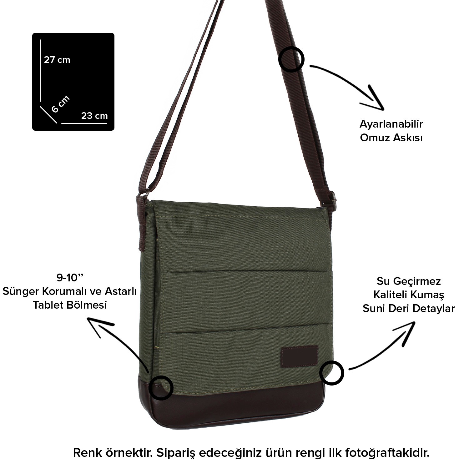 Bagacar Sarı Unisex 9" 10" iPad ve Tabletli Postacı Çantası