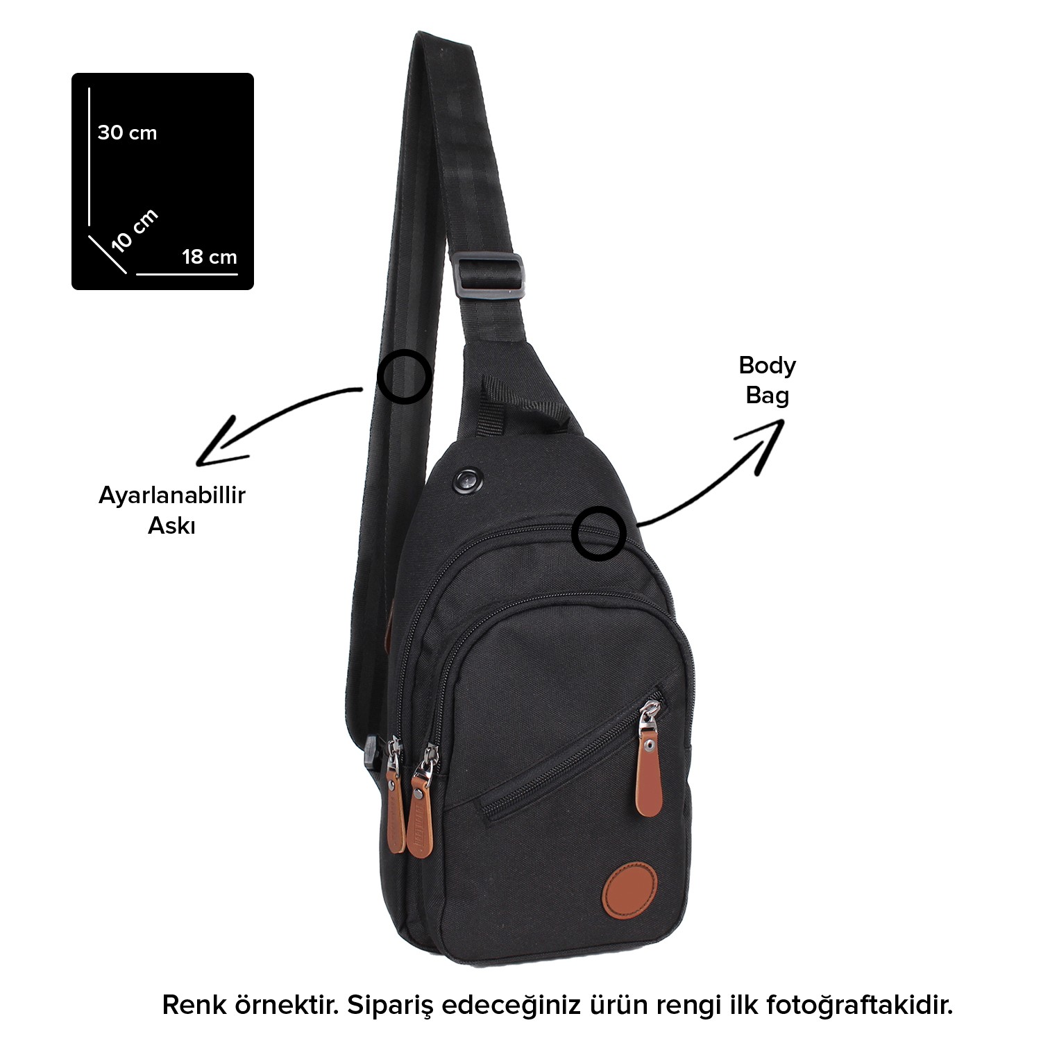 Bagacar 3475 Çapraz Göğüs Body Bag ve Sırt Çantası Siyah