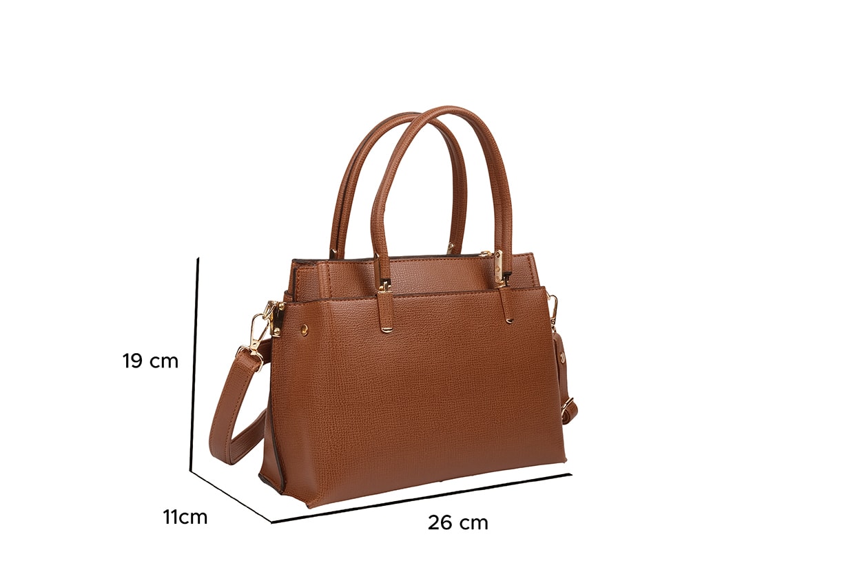 Bagacar 832 Taba Suni Deri Bayan Çapraz El ve Omuz Çantası