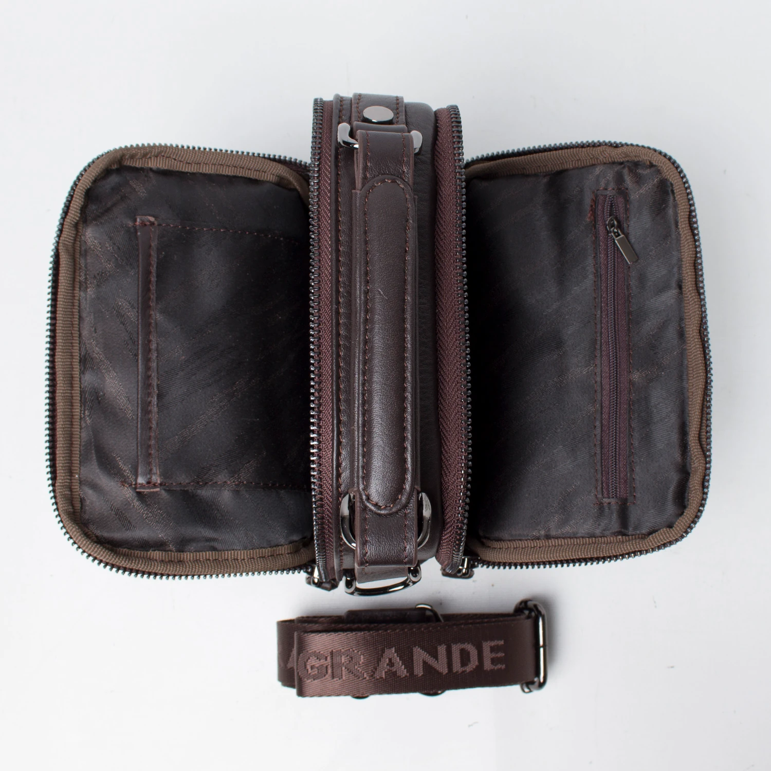 Grande 4592 Erkek Hakiki Deri El ve Postacı Çantası Kahverengi