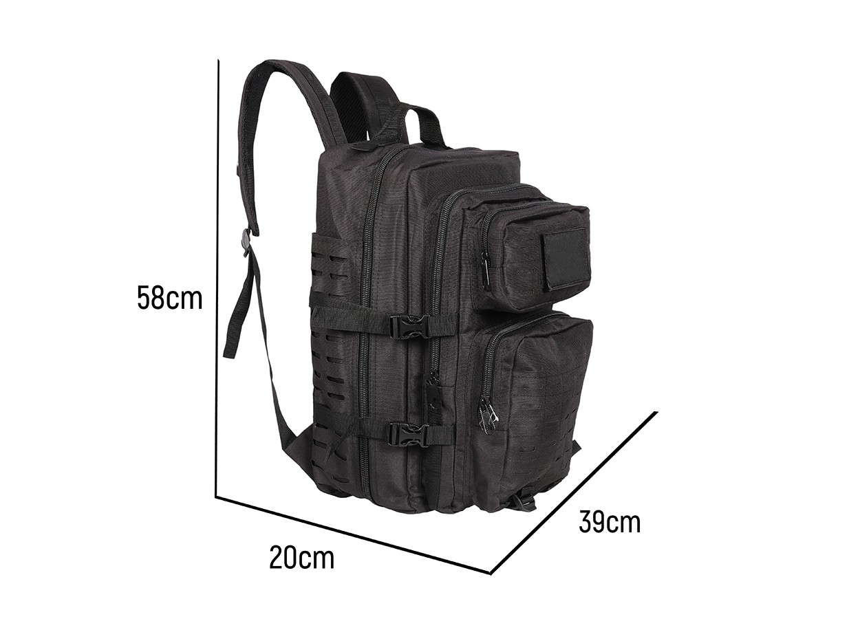 Bagacar Tactical Dağcı ve Trekking Kumaş Sırt Çantası Siyah
