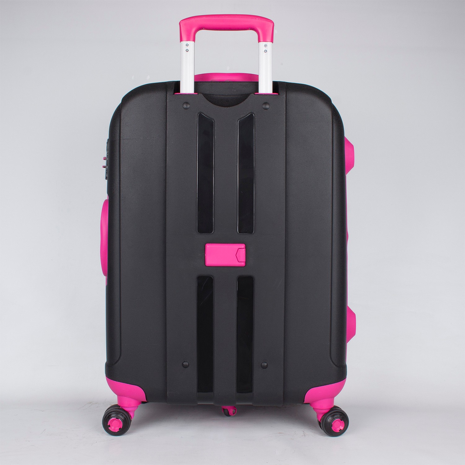 Bagacar Shell Silikon Kırılmaz Orta Boy Valiz Siyah Pembe