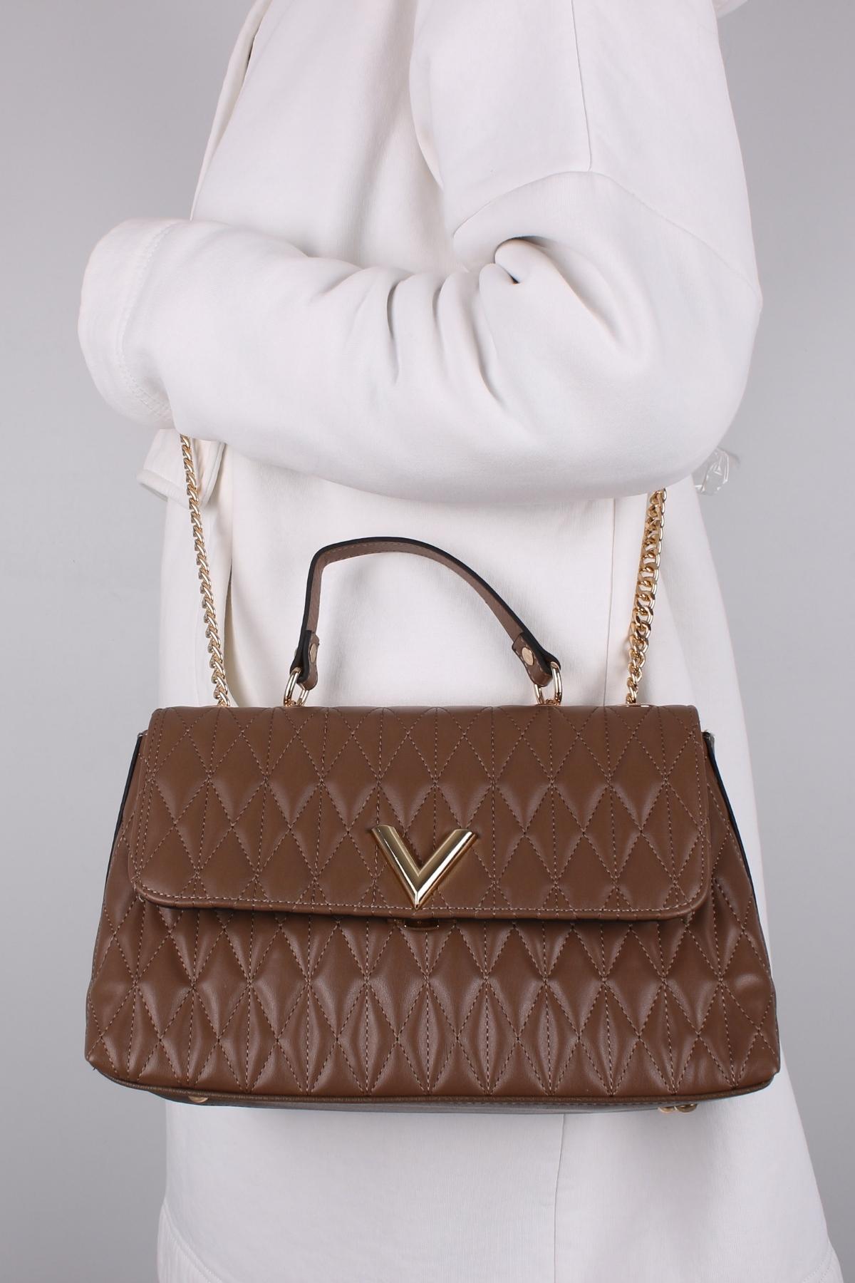 Bagacar MT1378 Vizon Bayan Kapitone Çapraz Omuz Çantası