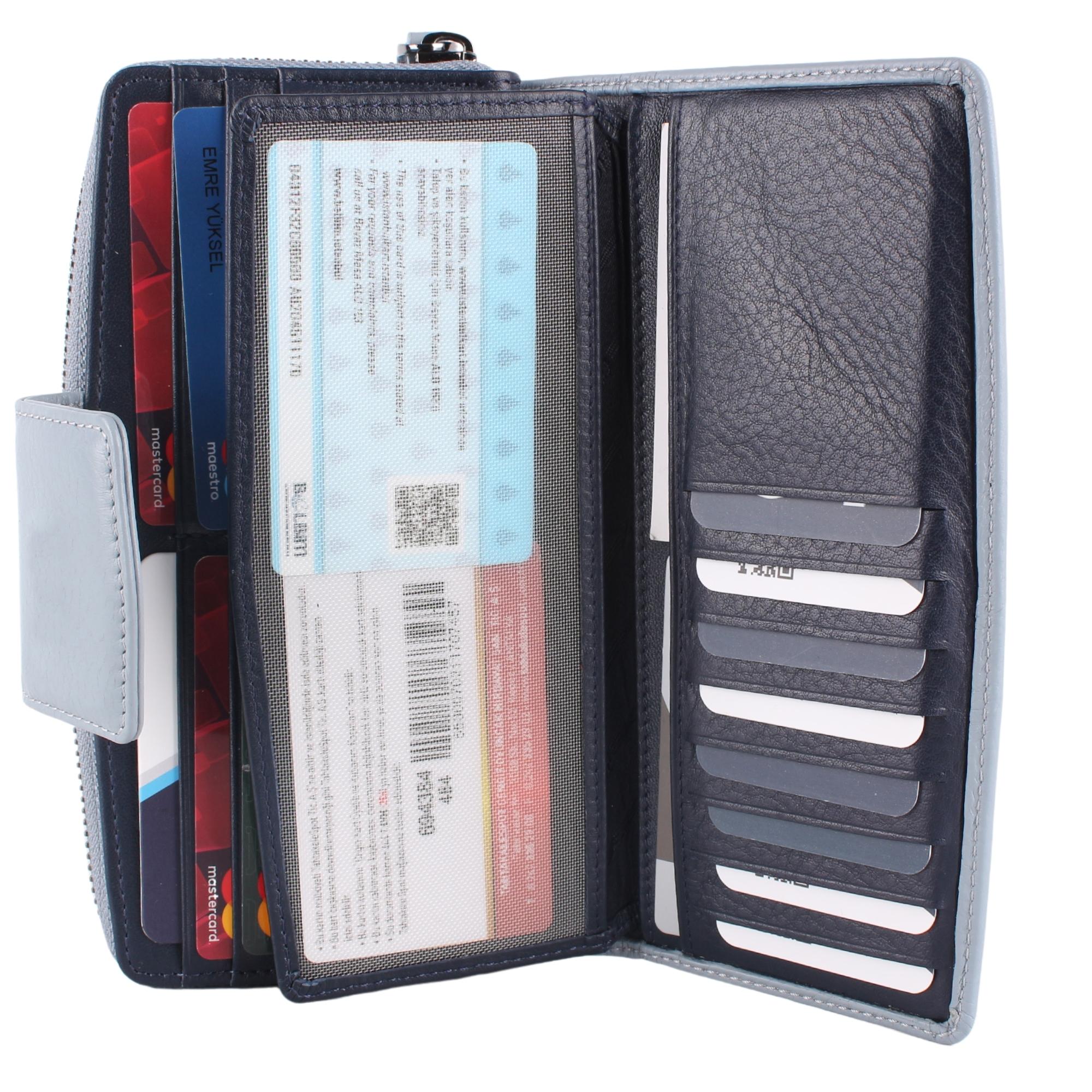 Legend Leather 2714 Bayan Hakiki Deri Cüzdan Buz Mavi