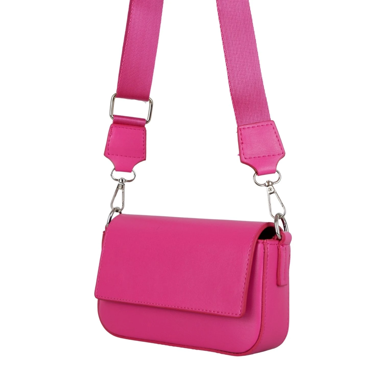Bagacar Kapaklı Mini Şık Bayan Çapraz El ve Omuz Çantası Fuşya