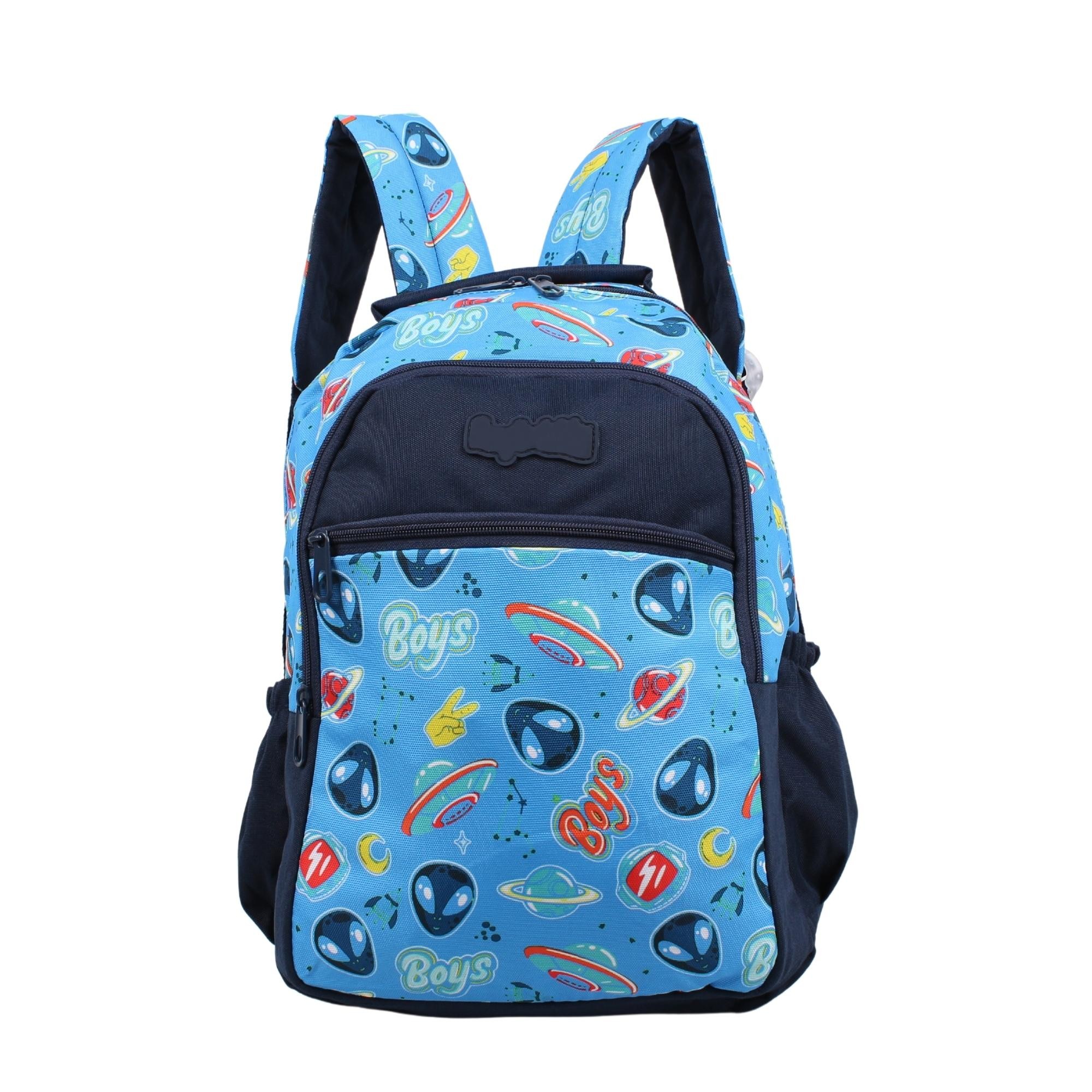Bagacar Kids Erkek Mavi Uzay Model Kalemlikli Beslenmeli Set Sırt Çantası