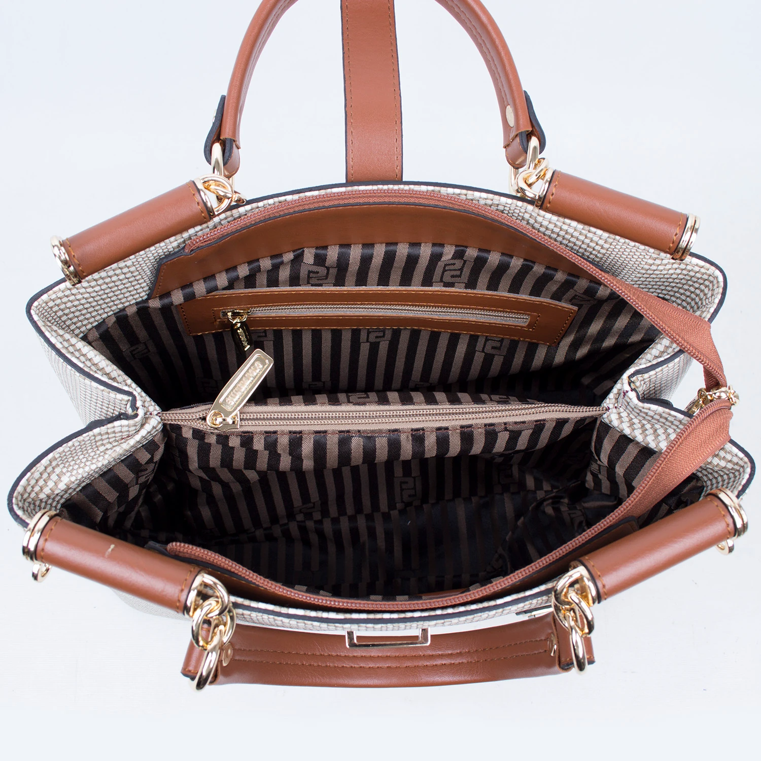 Bagacar 875 Bej 1 Gözlü Bayan El ve Çapraz Omuz Çantası